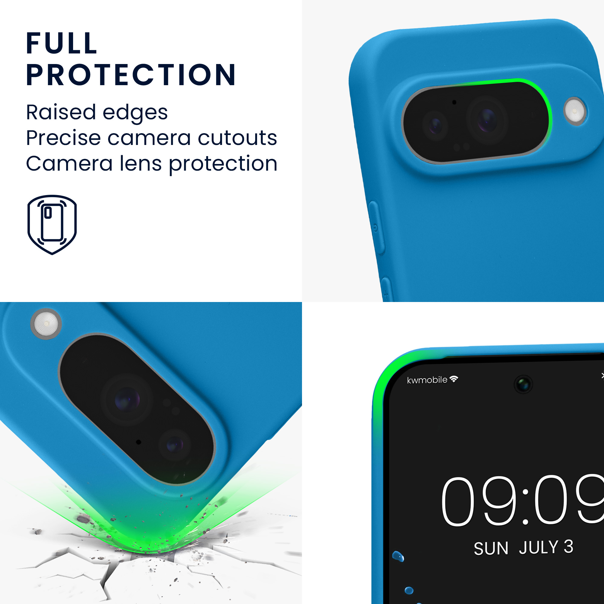 Kryt na mobil Google Pixel 10 kwmobile - modrá Blue Reef