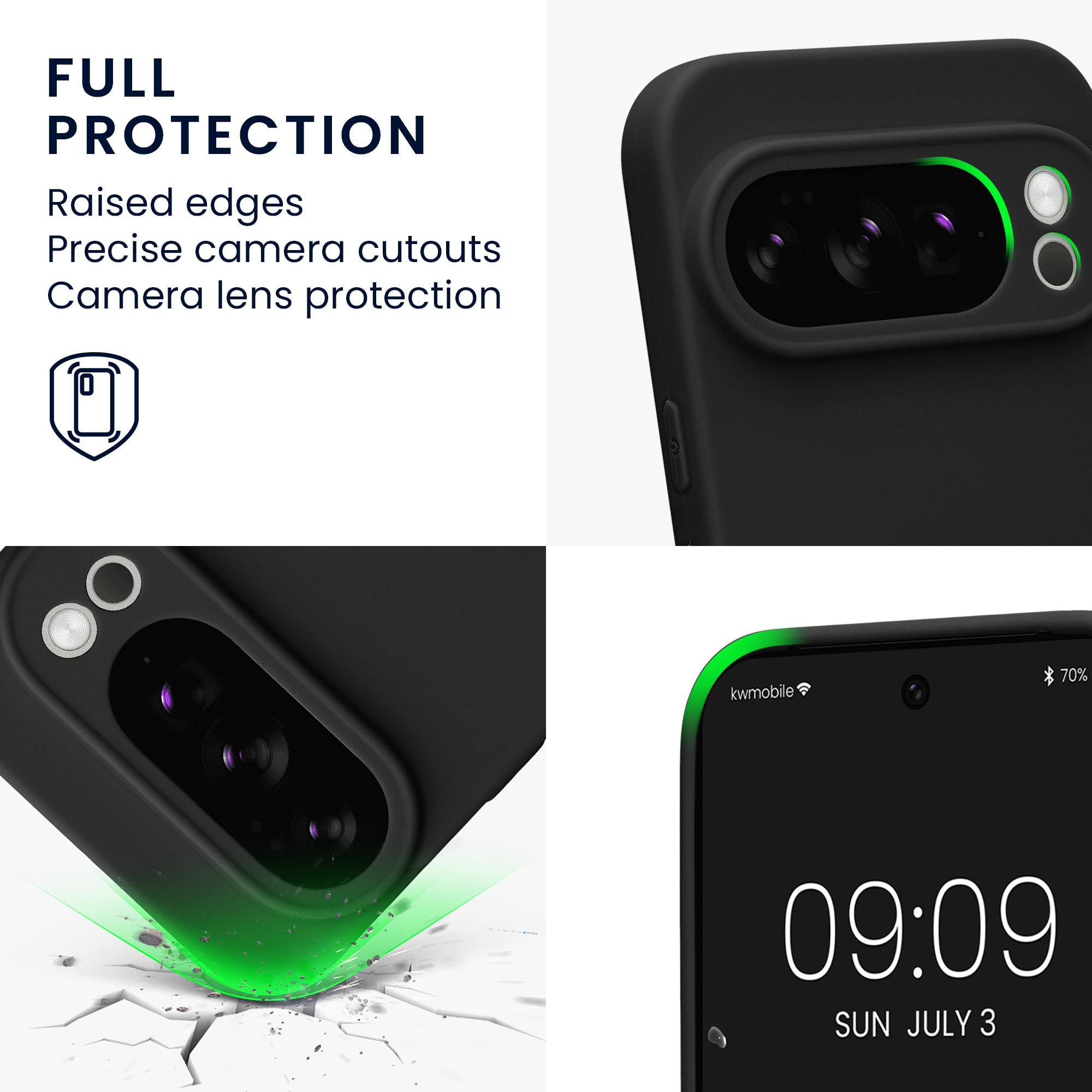 Silikonový kryt kwmobile pro Google Pixel 10 Pro - matná černá