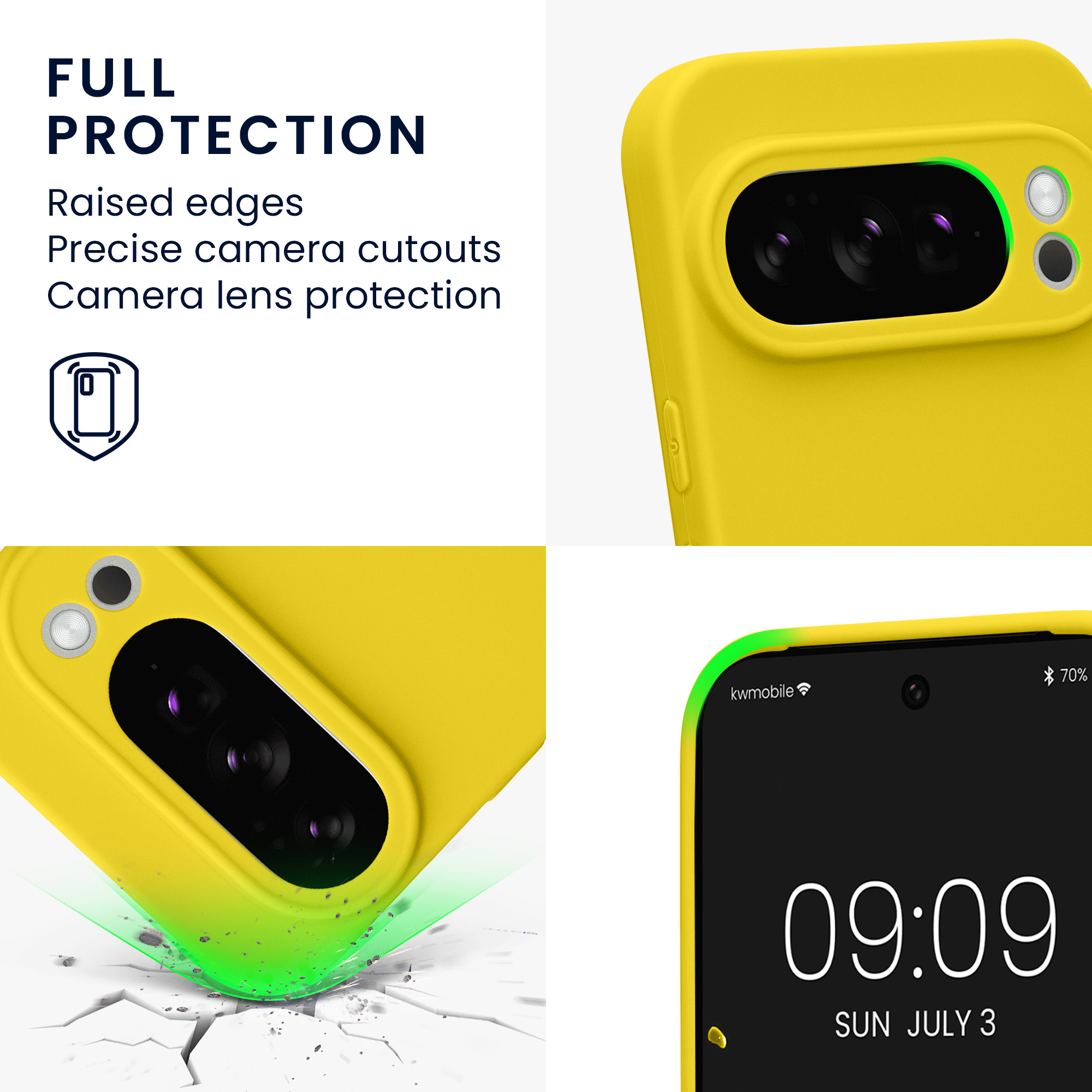 Silikonový kryt kwmobile pro Google Pixel 10 Pro - zářivě žlutá