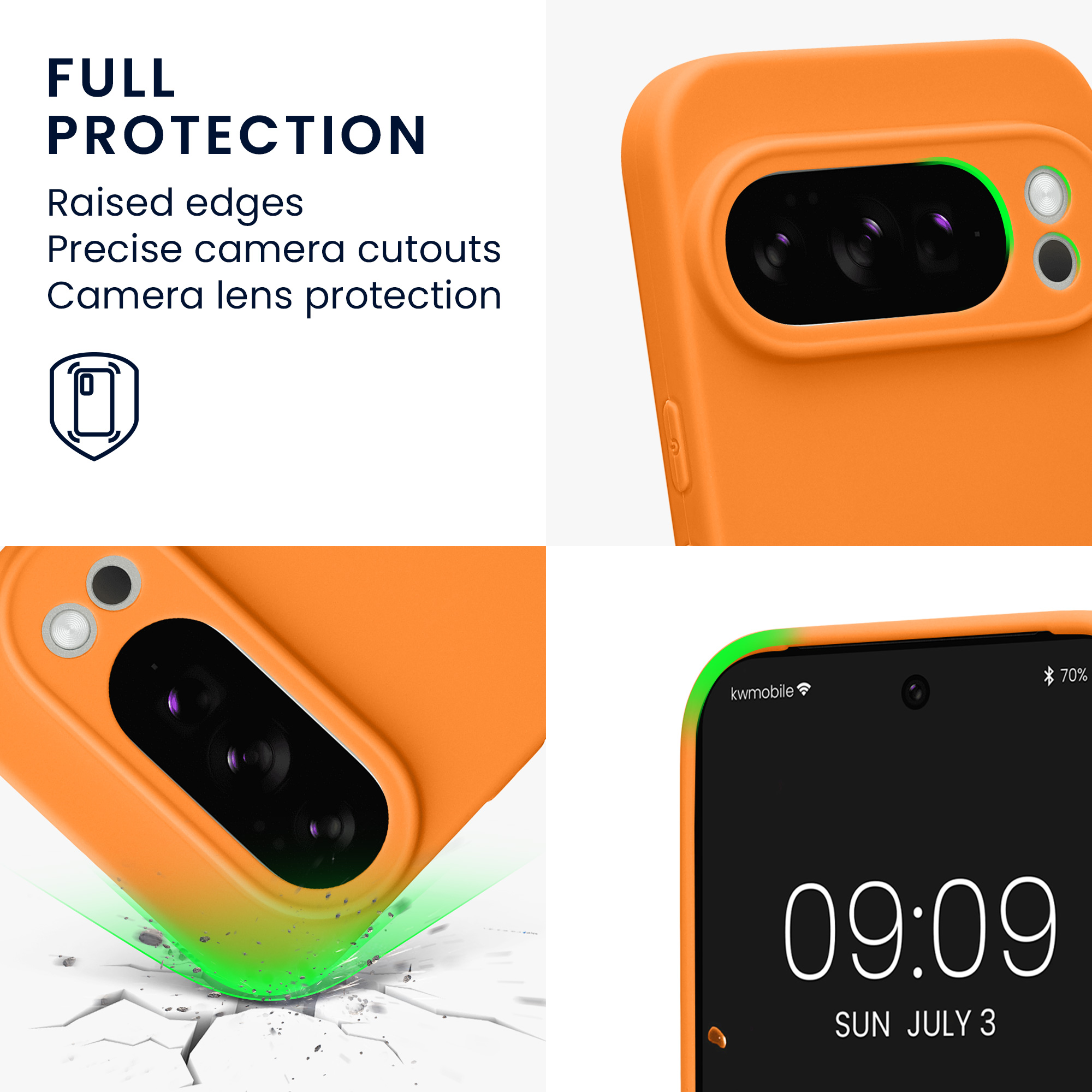 Silikonový kryt kwmobile pro Google Pixel 10 Pro - ovocně oranžová