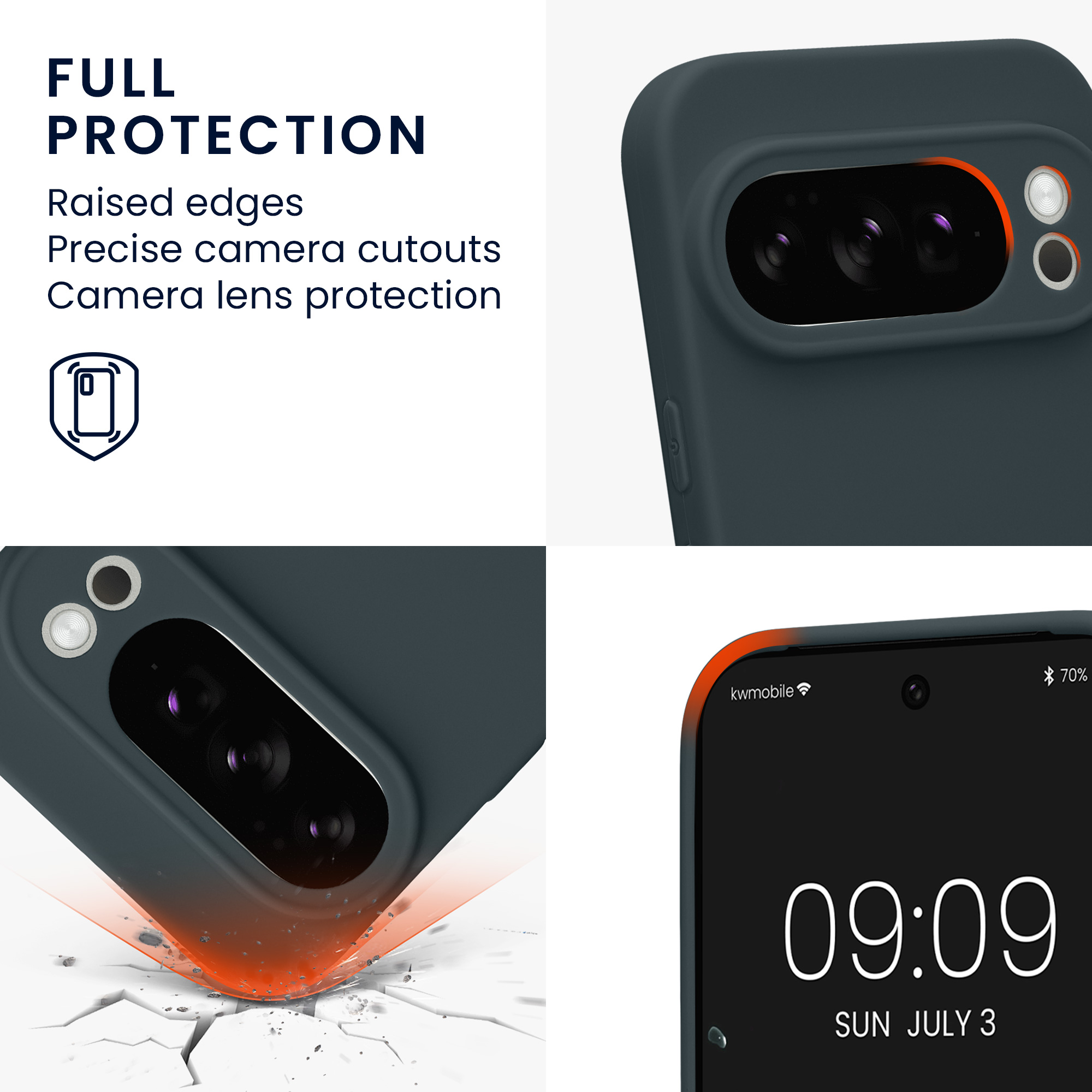 Silikonový kryt kwmobile pro Google Pixel 10 Pro - tmavě břidlicová