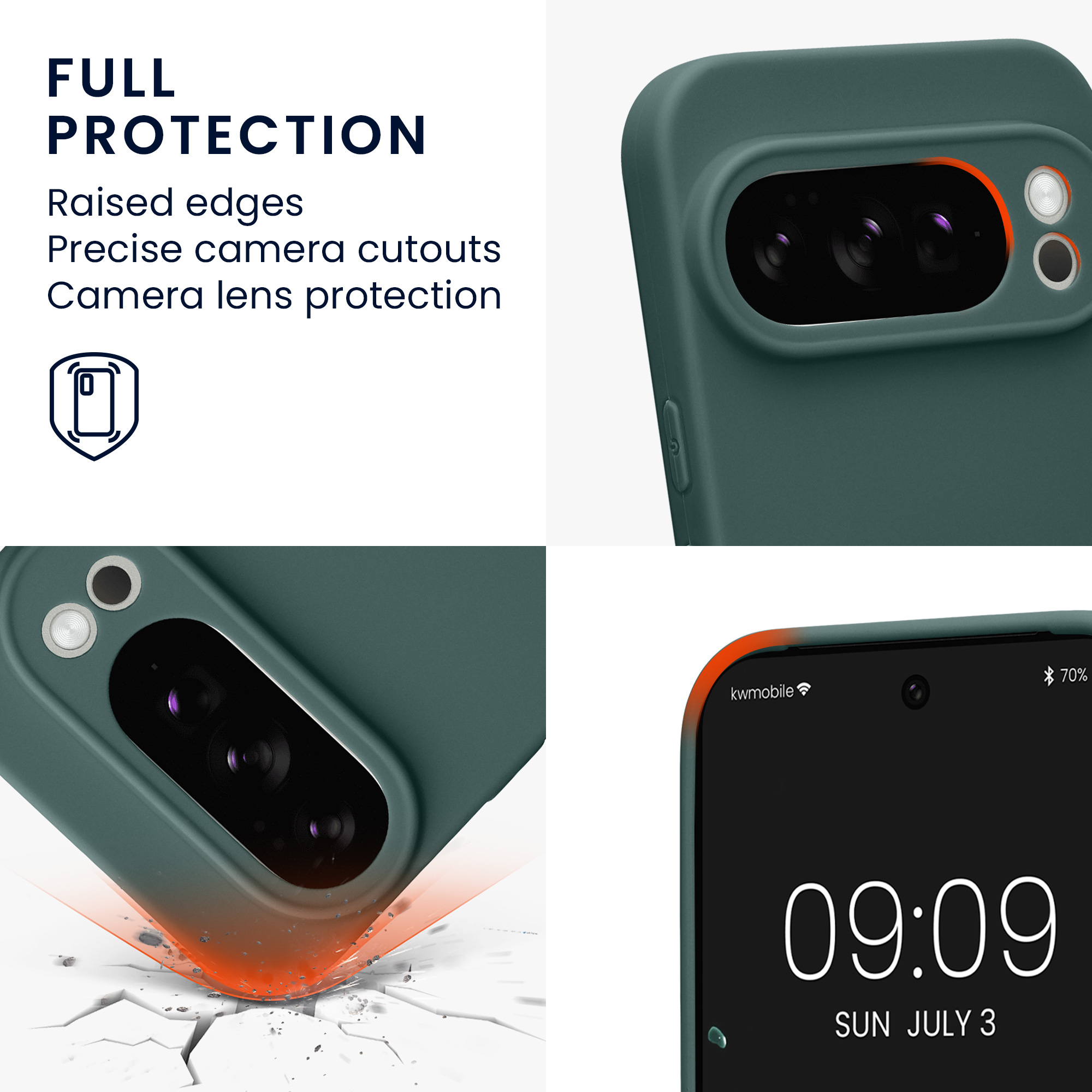 Silikonový kryt kwmobile pro Google Pixel 10 Pro - modrozelená