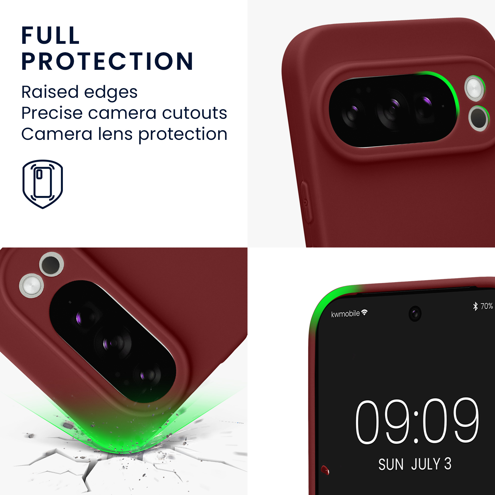 Silikonový kryt kwmobile pro Google Pixel 10 Pro - bordó fialová