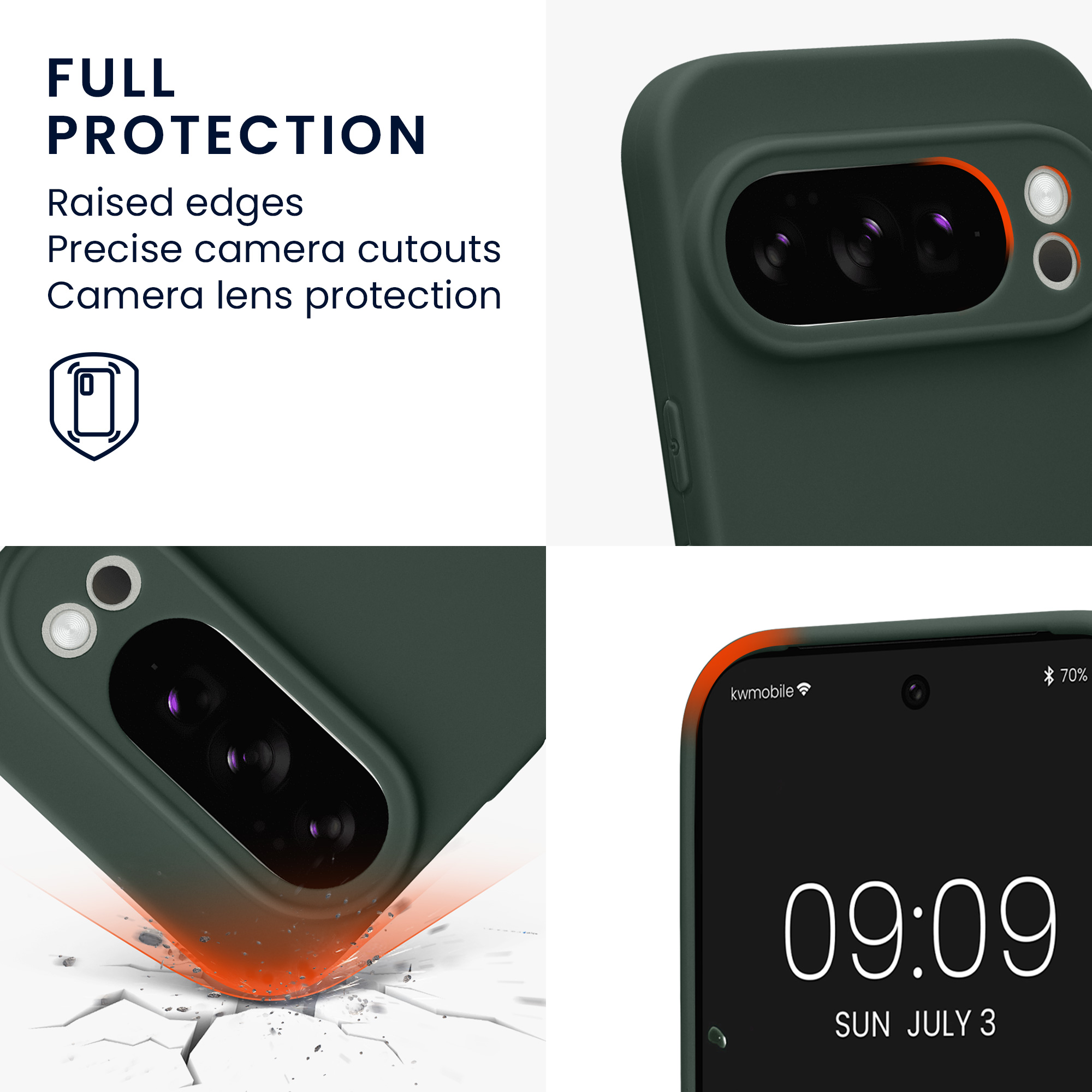 Silikonový kryt kwmobile pro Google Pixel 10 Pro - mechově zelená