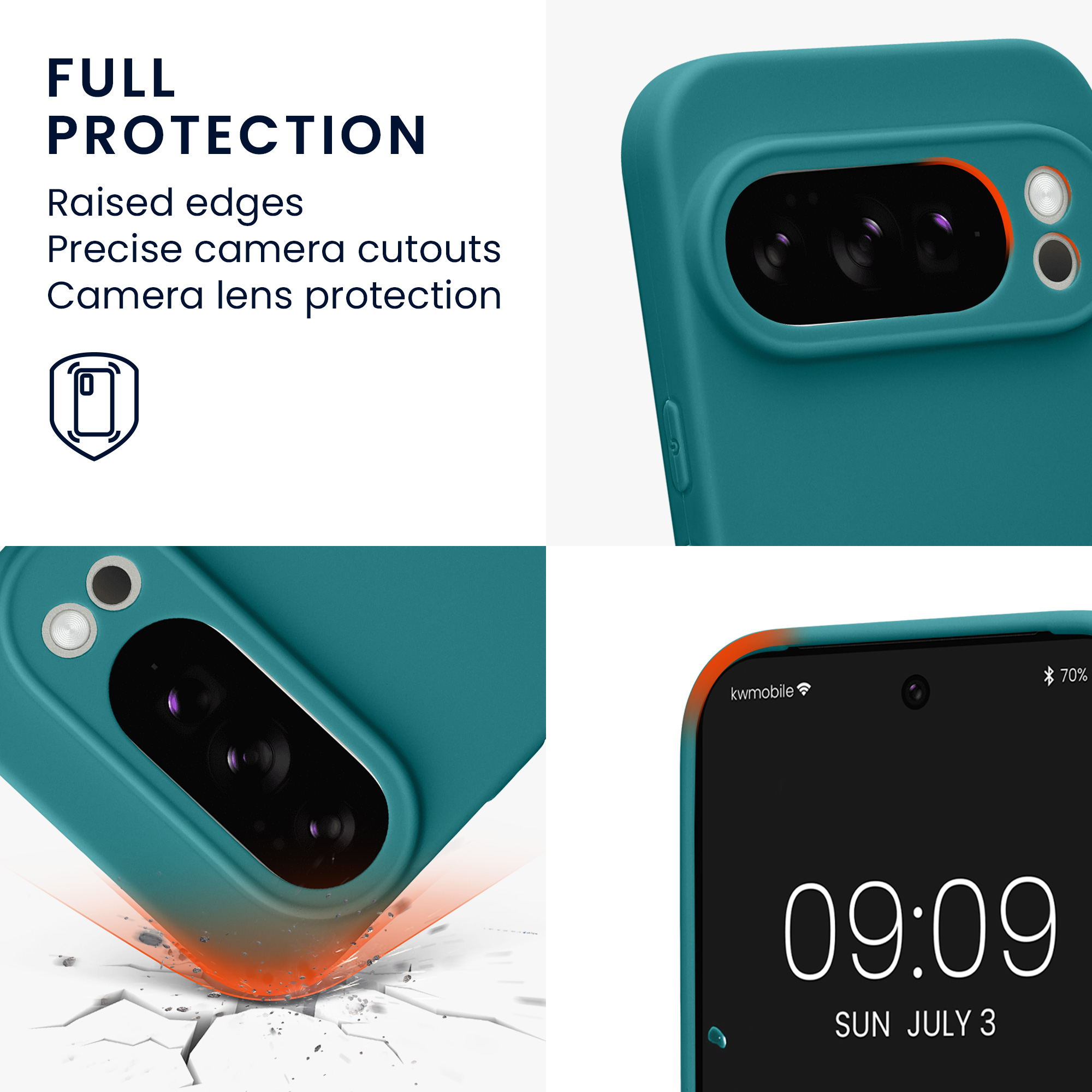 Silikonový kryt kwmobile pro Google Pixel 10 Pro - matná petrolejová