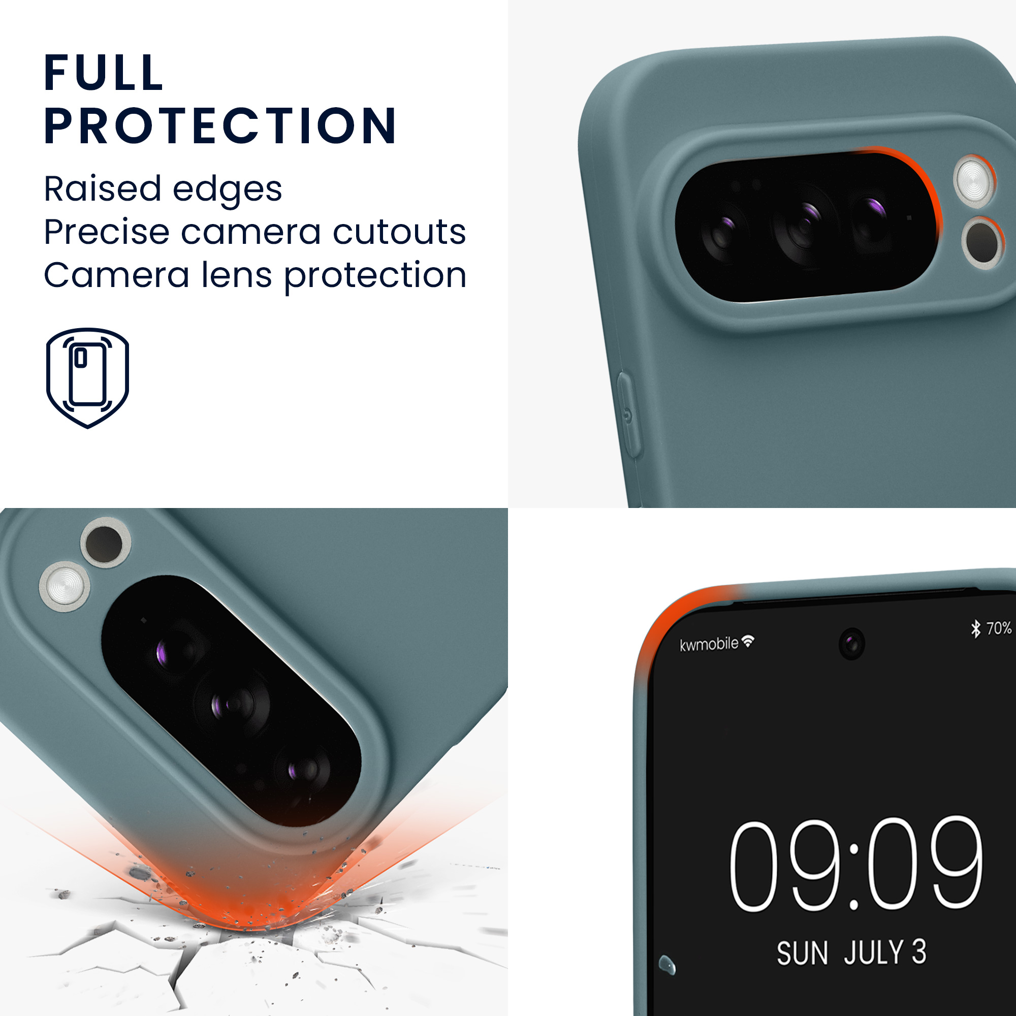 Silikonový kryt kwmobile pro Google Pixel 10 Pro - tmavě modrá Arctic Night