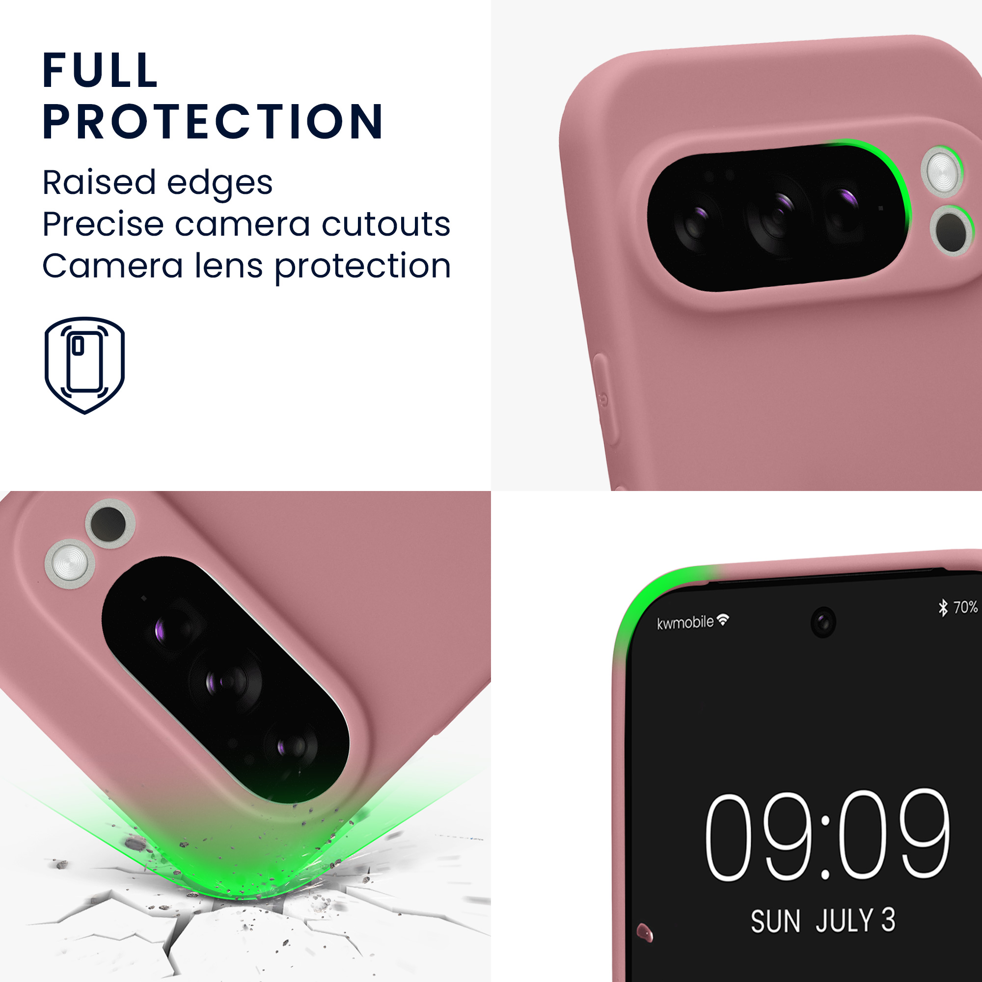 Silikonový kryt kwmobile pro Google Pixel 10 Pro - matná starorůžová
