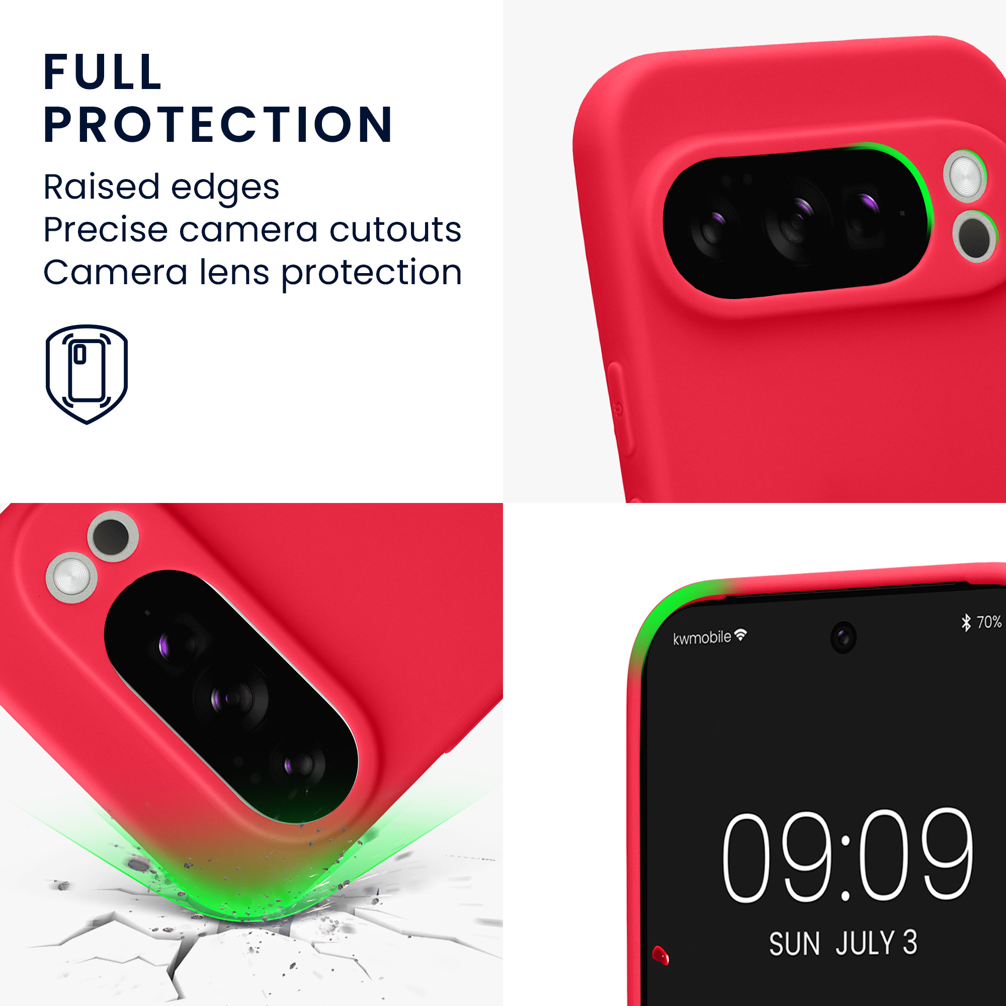 Silikonový kryt kwmobile pro Google Pixel 10 Pro - neonově růžová