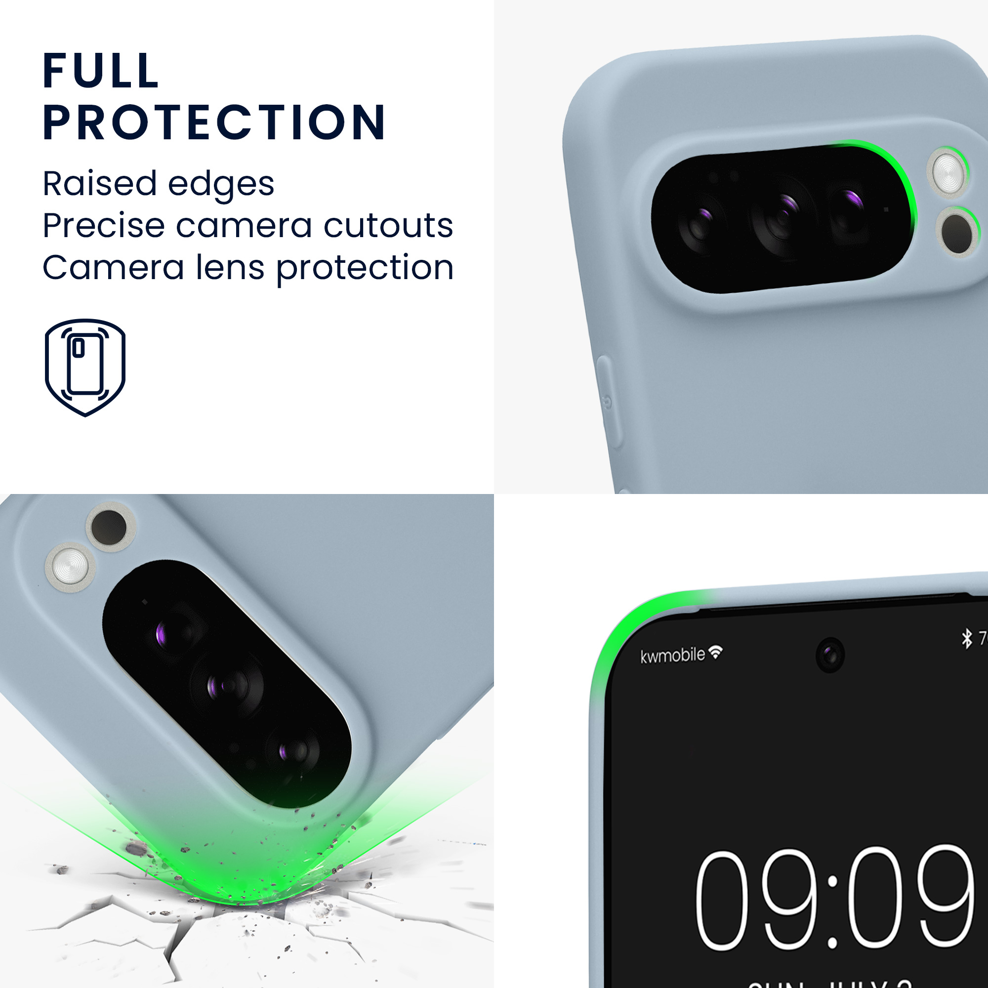 Silikonový kryt kwmobile pro Google Pixel 10 Pro - matná světle modrá