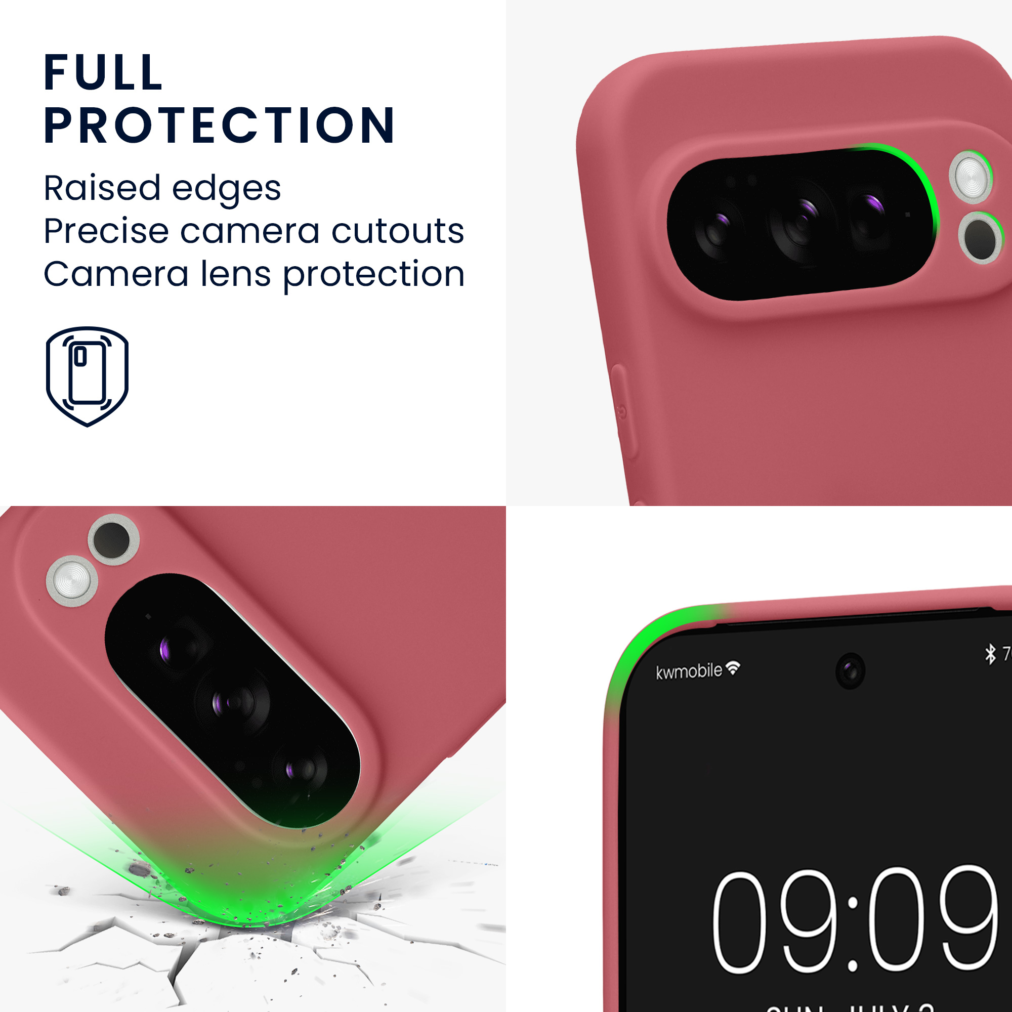 Silikonový kryt kwmobile pro Google Pixel 10 Pro - tmavě růžová