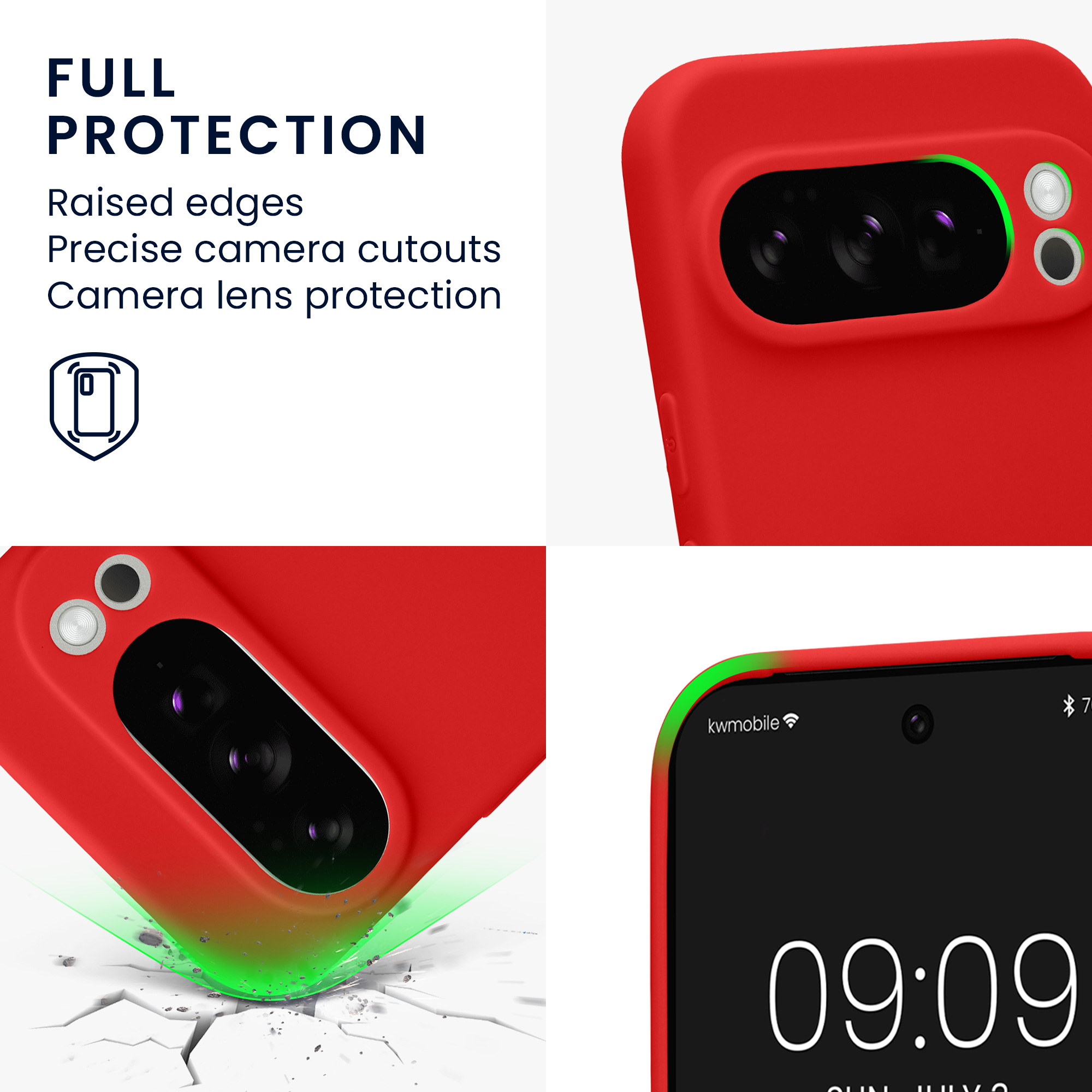 Silikonový kryt kwmobile pro Google Pixel 10 Pro - klasická červená