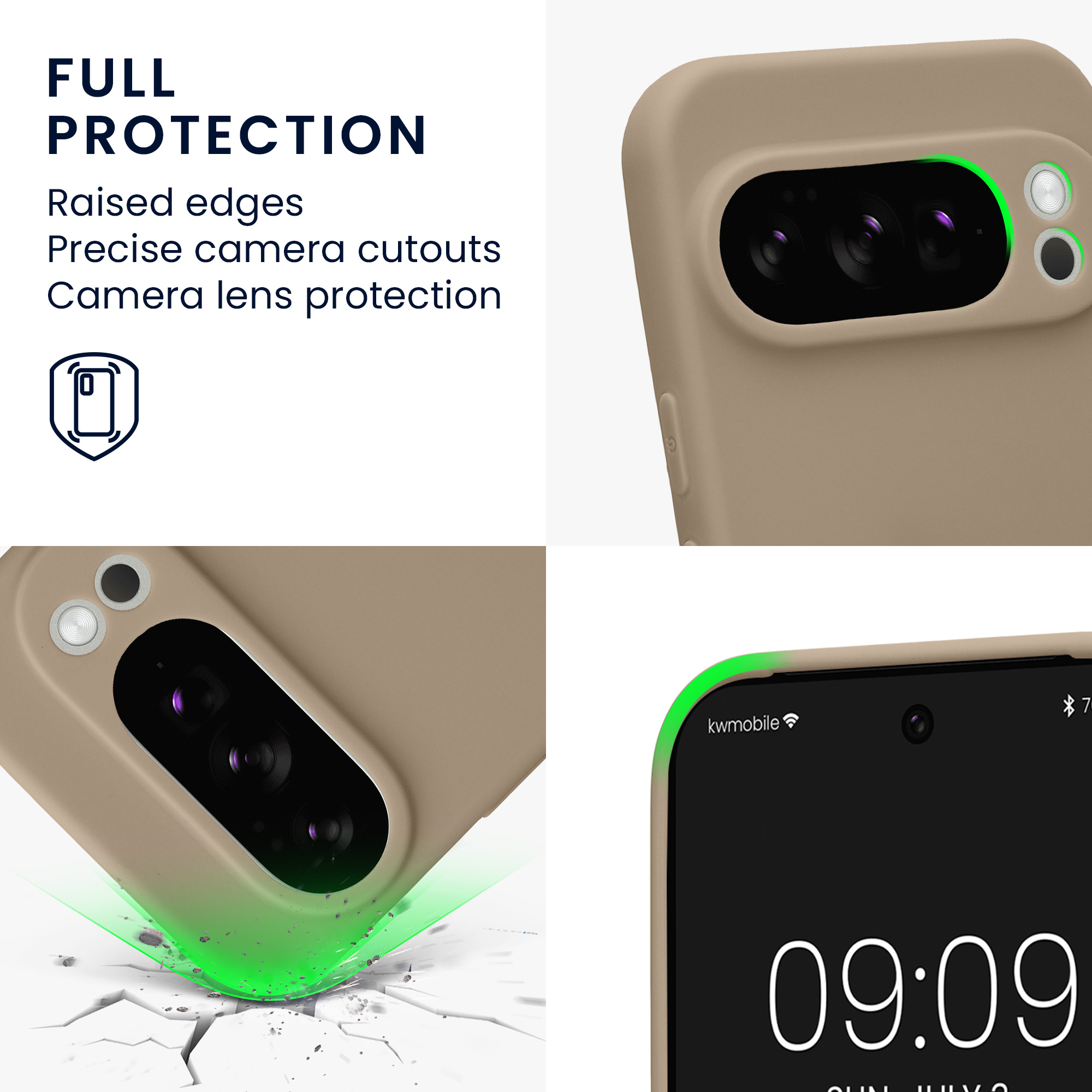 Silikonový kryt kwmobile pro Google Pixel 10 Pro - matná krémová