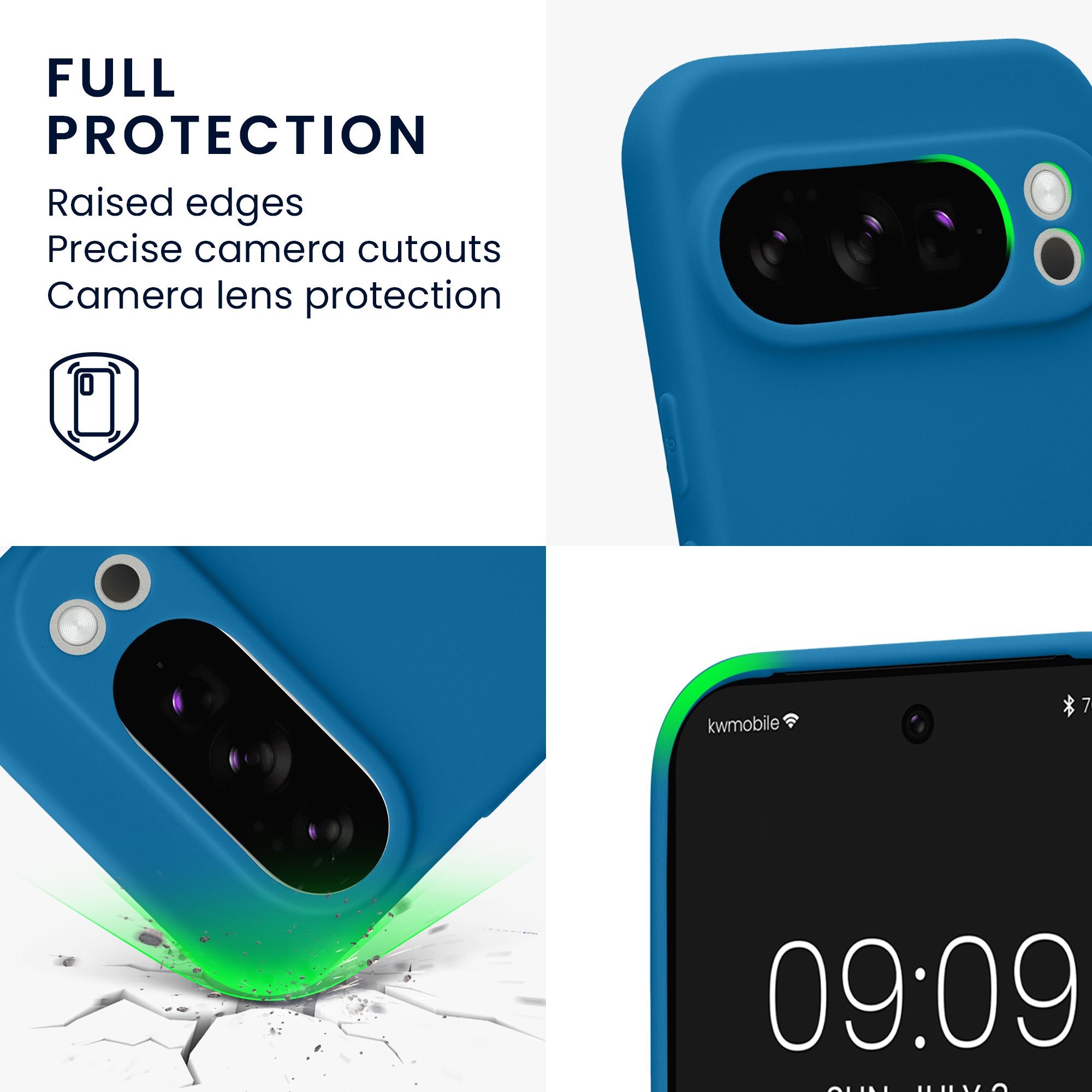 Silikonový kryt kwmobile pro Google Pixel 10 Pro - modrá Blue Reef