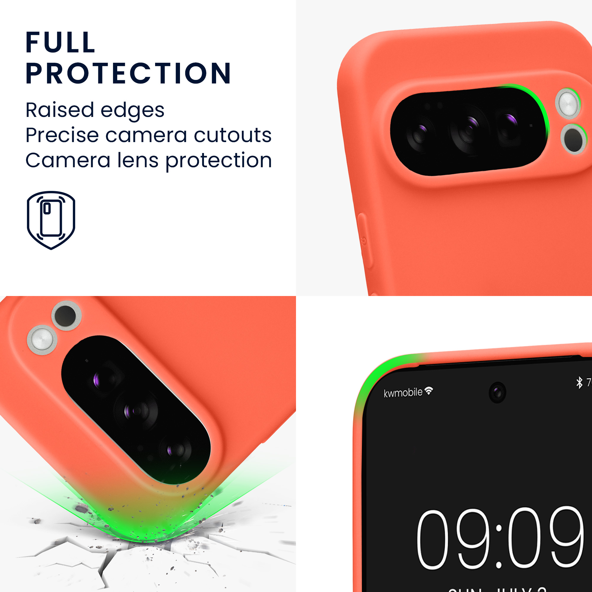 Silikonový kryt kwmobile pro Google Pixel 10 Pro - výrazně korálová