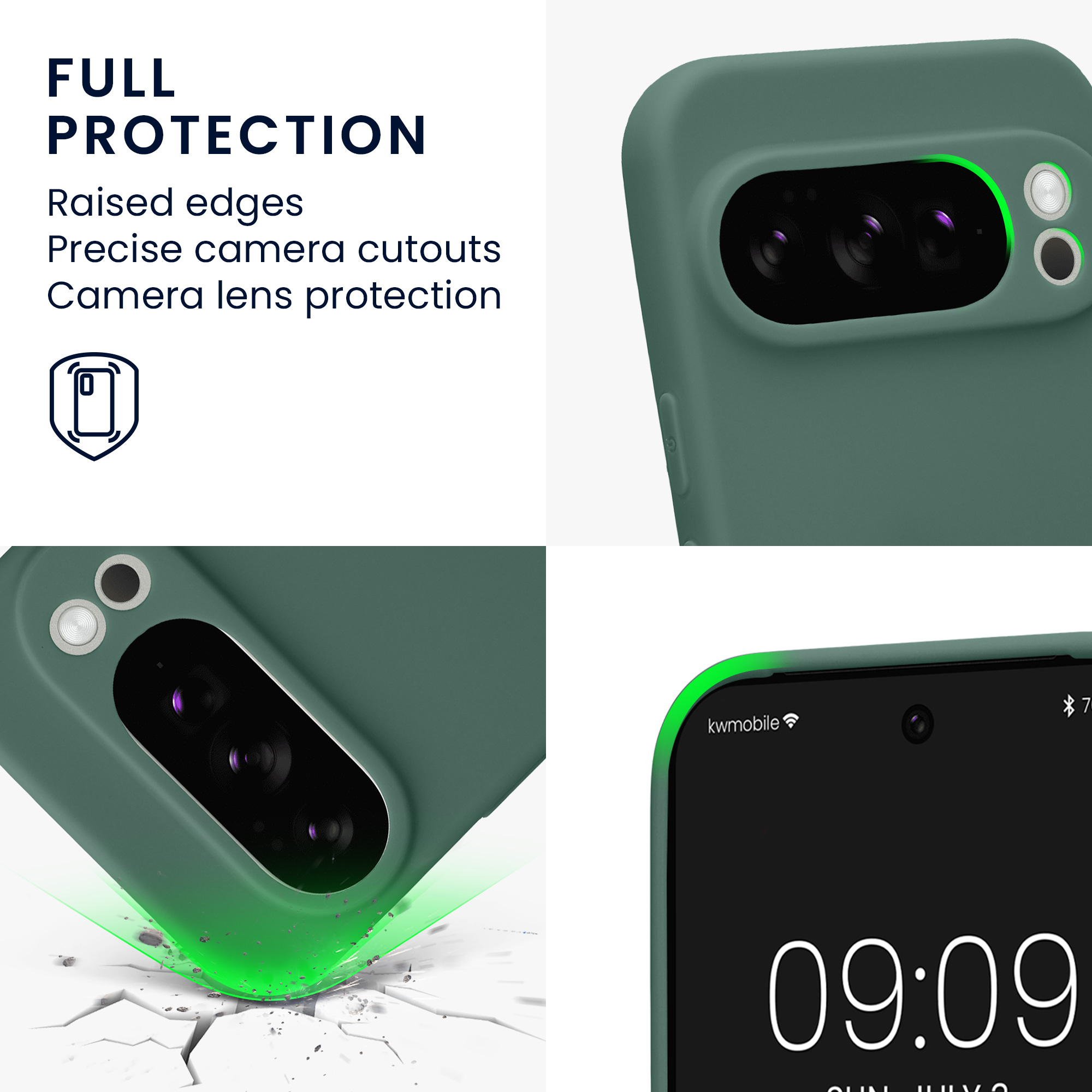 Silikonový kryt kwmobile pro Google Pixel 10 Pro - lesní zelená
