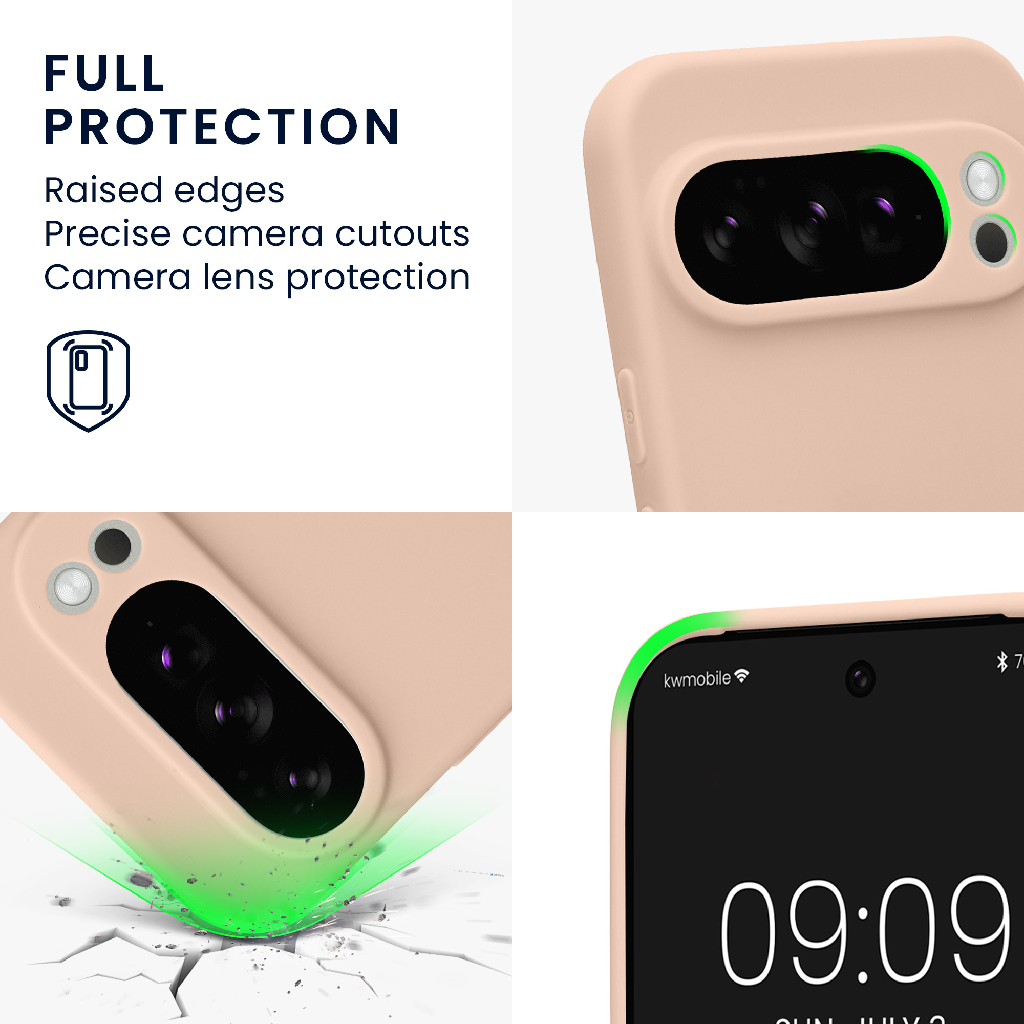 Silikonový kryt kwmobile pro Google Pixel 10 Pro - krémová Coconut Swirl