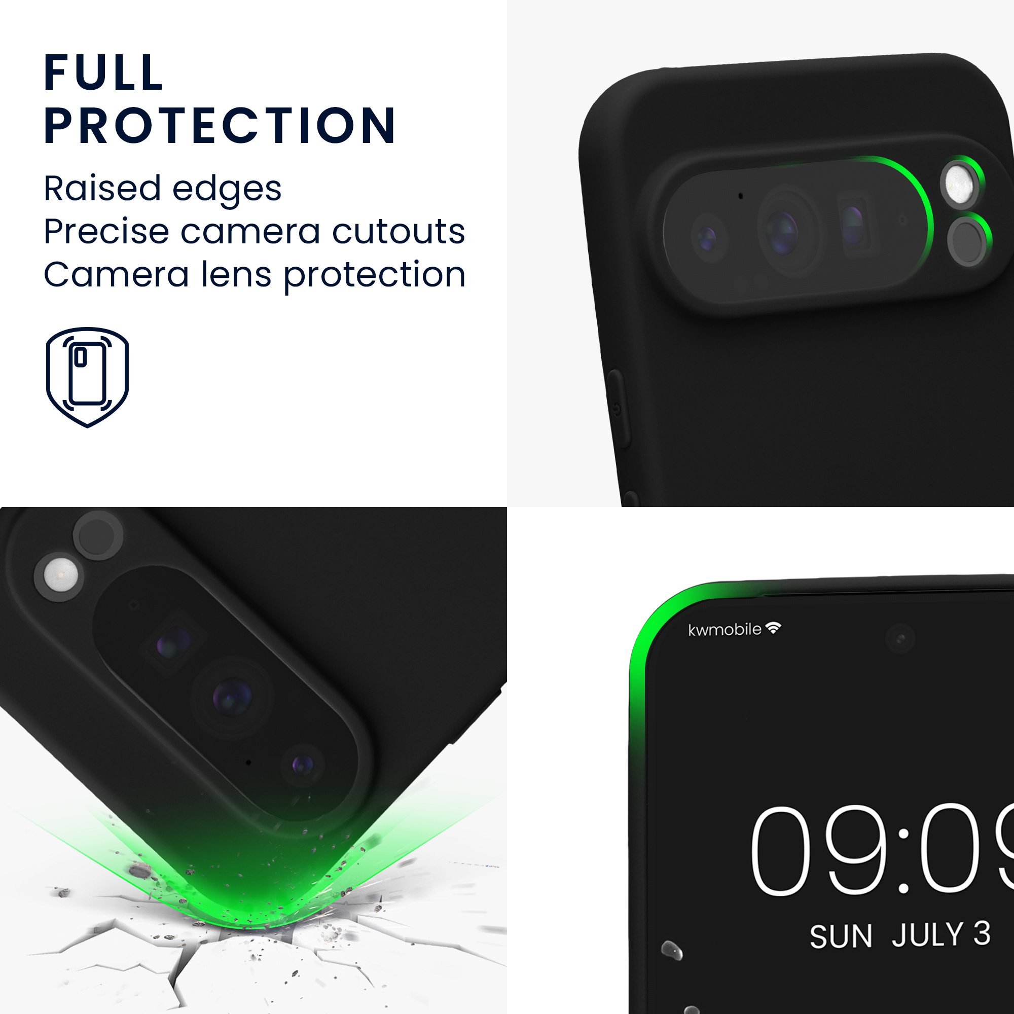 Silikonový kryt kwmobile pro Google Pixel 10 Pro XL - matná černá