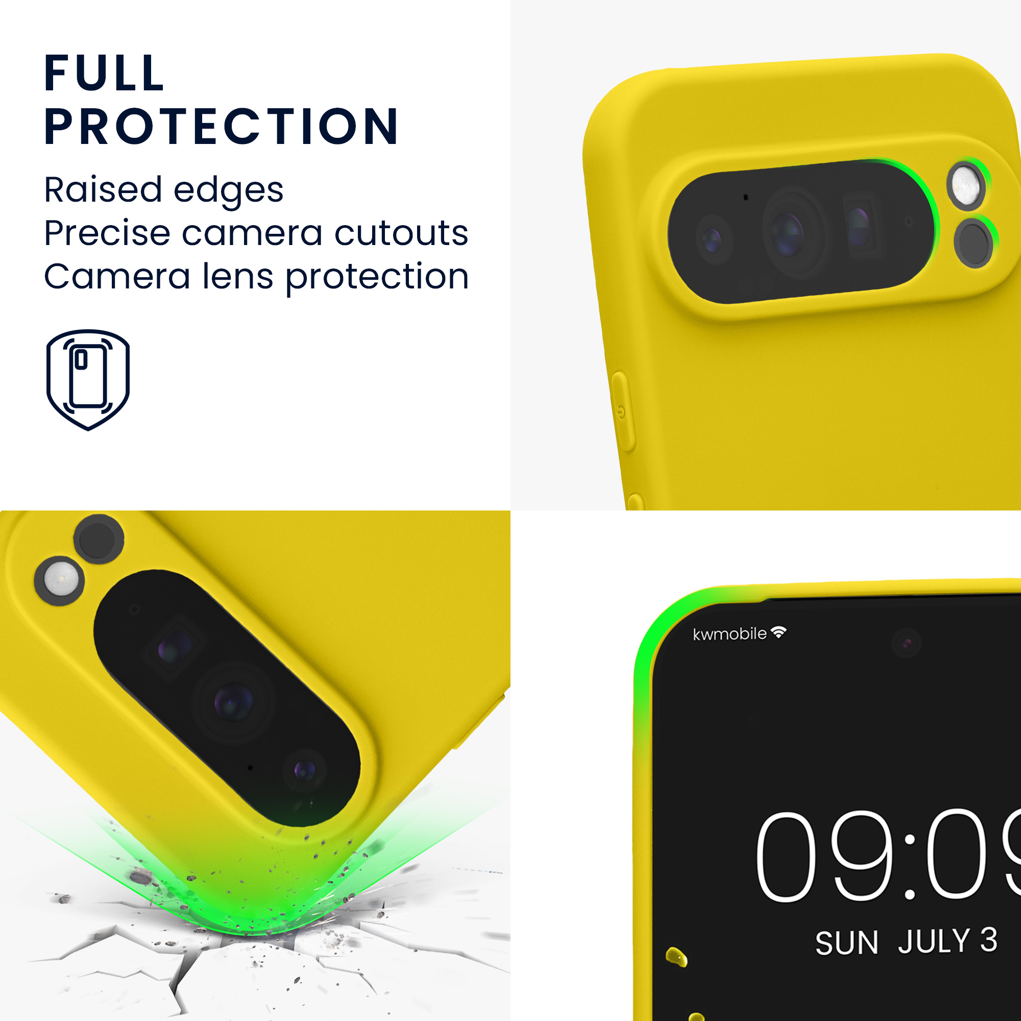 Silikonový kryt kwmobile pro Google Pixel 10 Pro XL - zářivě žlutá
