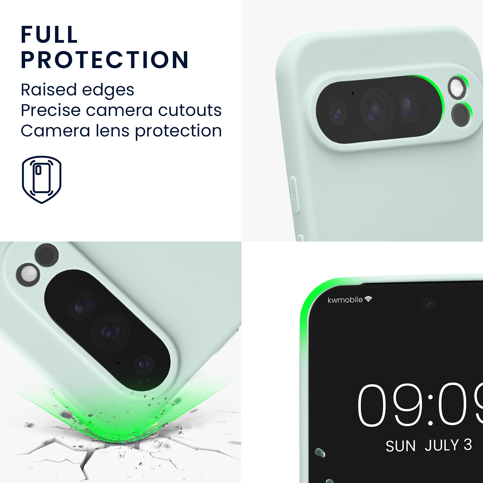 Silikonový kryt kwmobile pro Google Pixel 10 Pro XL - svěží mátová