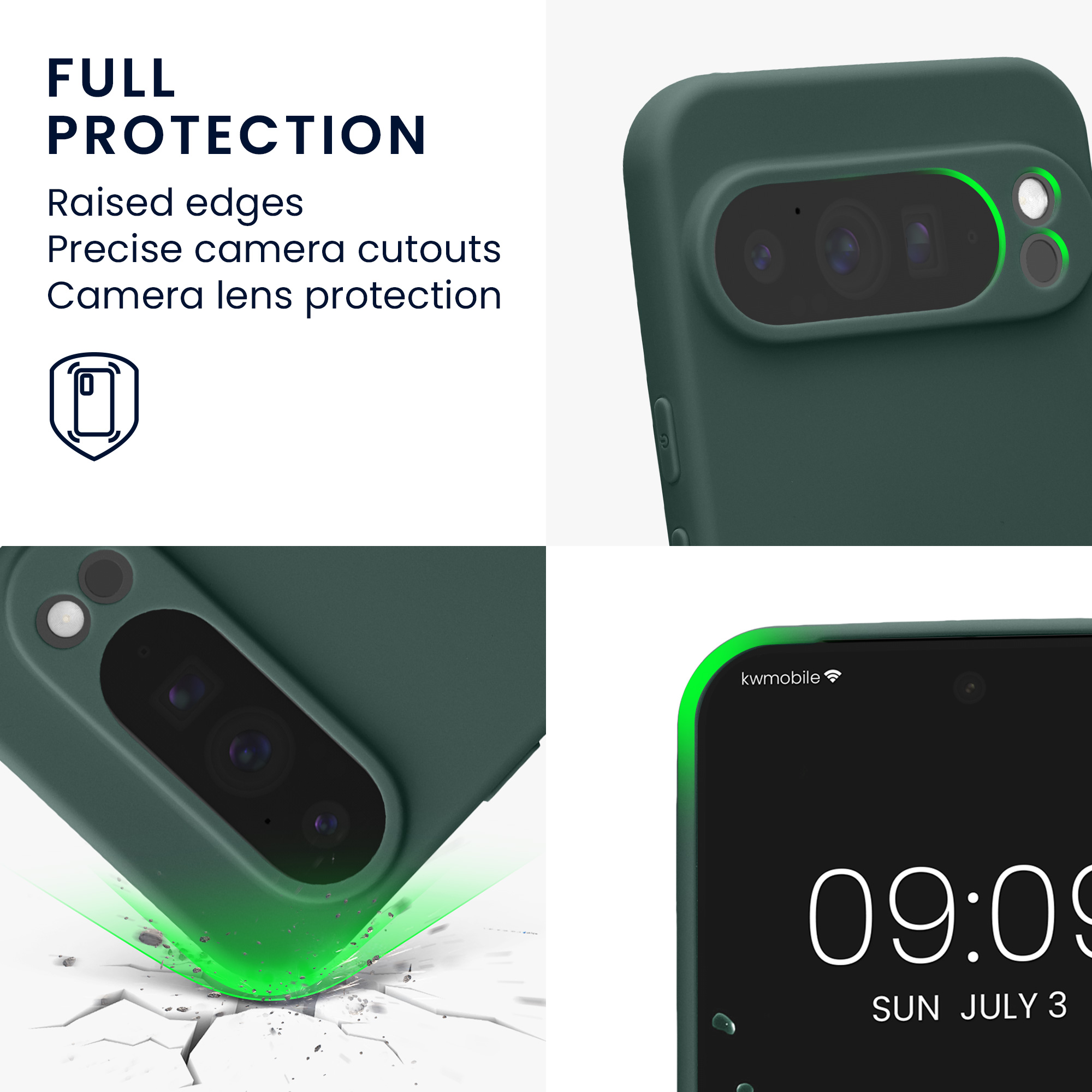 Silikonový kryt kwmobile pro Google Pixel 10 Pro XL - mechově zelená