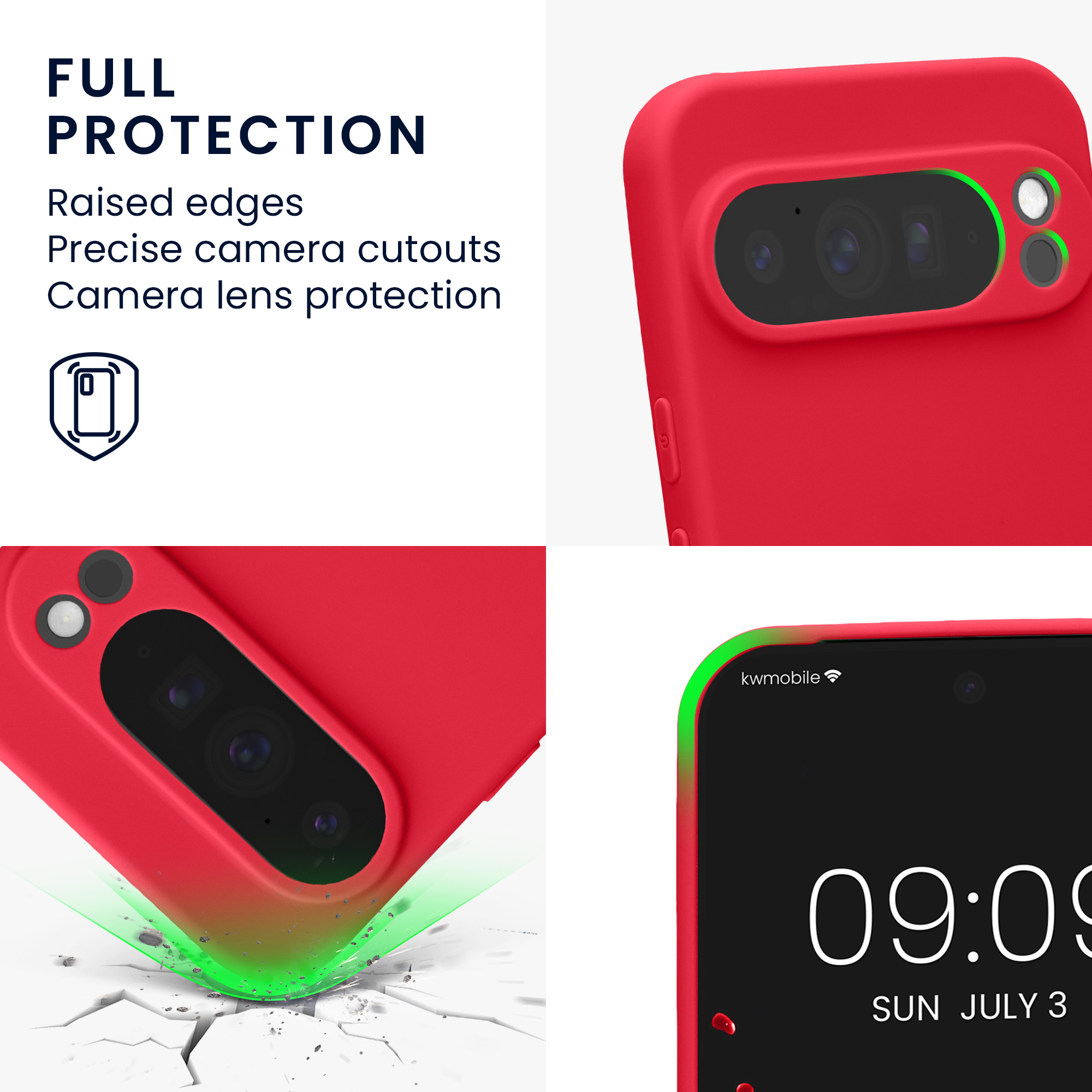 Silikonový kryt kwmobile pro Google Pixel 10 Pro XL - neonově růžová