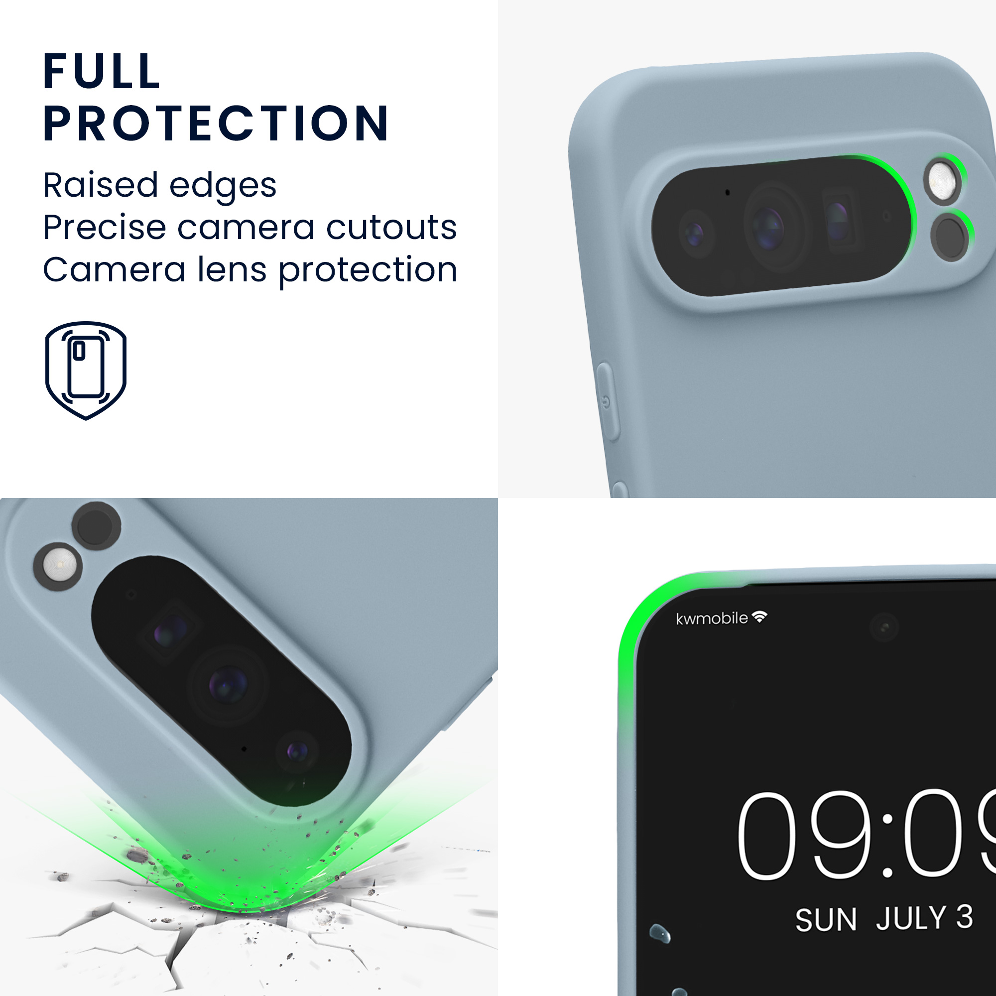Silikonový kryt kwmobile pro Google Pixel 10 Pro XL - matná světle modrá