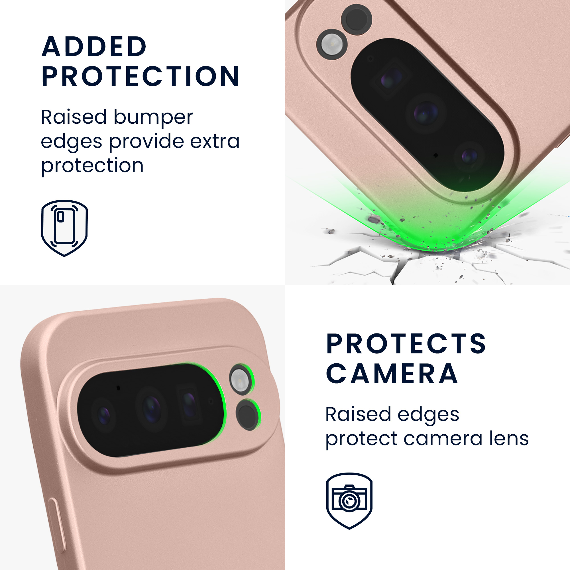Silikonový kryt kwmobile pro Google Pixel 10 Pro - metalická růžově zlatá