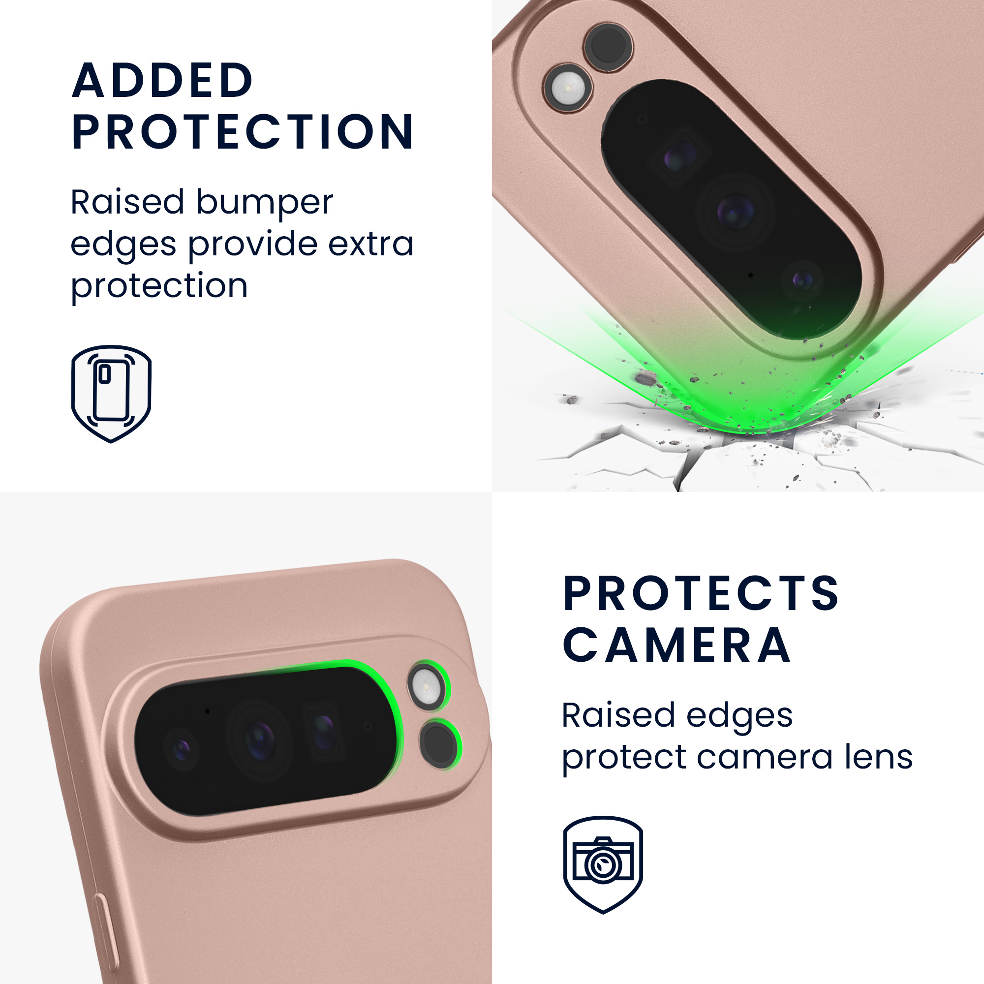 Silikonový kryt kwmobile pro Google Pixel 10 Pro XL - metalická růžově zlatá