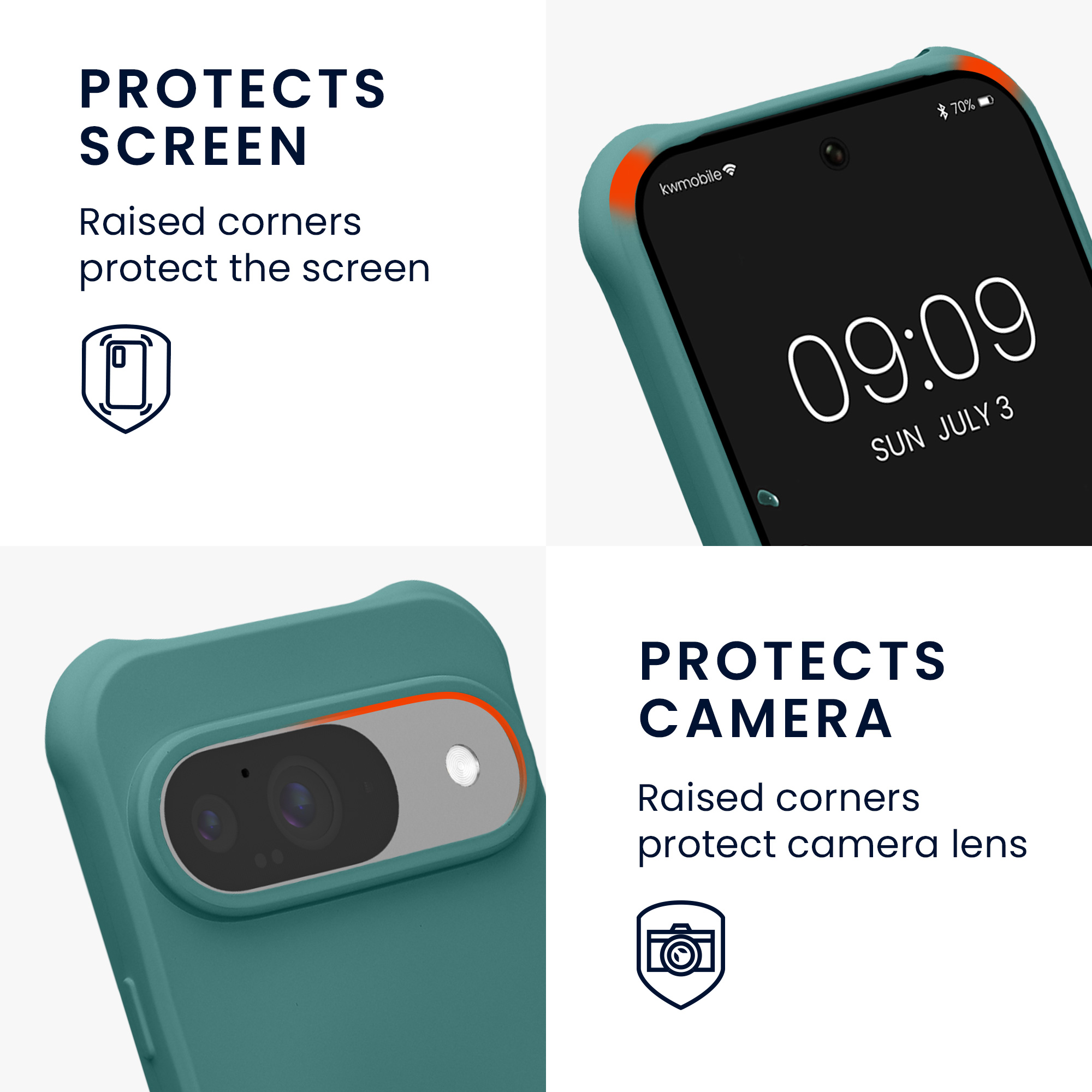 Crossbody pouzdro na mobil Google Pixel 10 / Pixel 10 Pro kwmobile - petrolejová