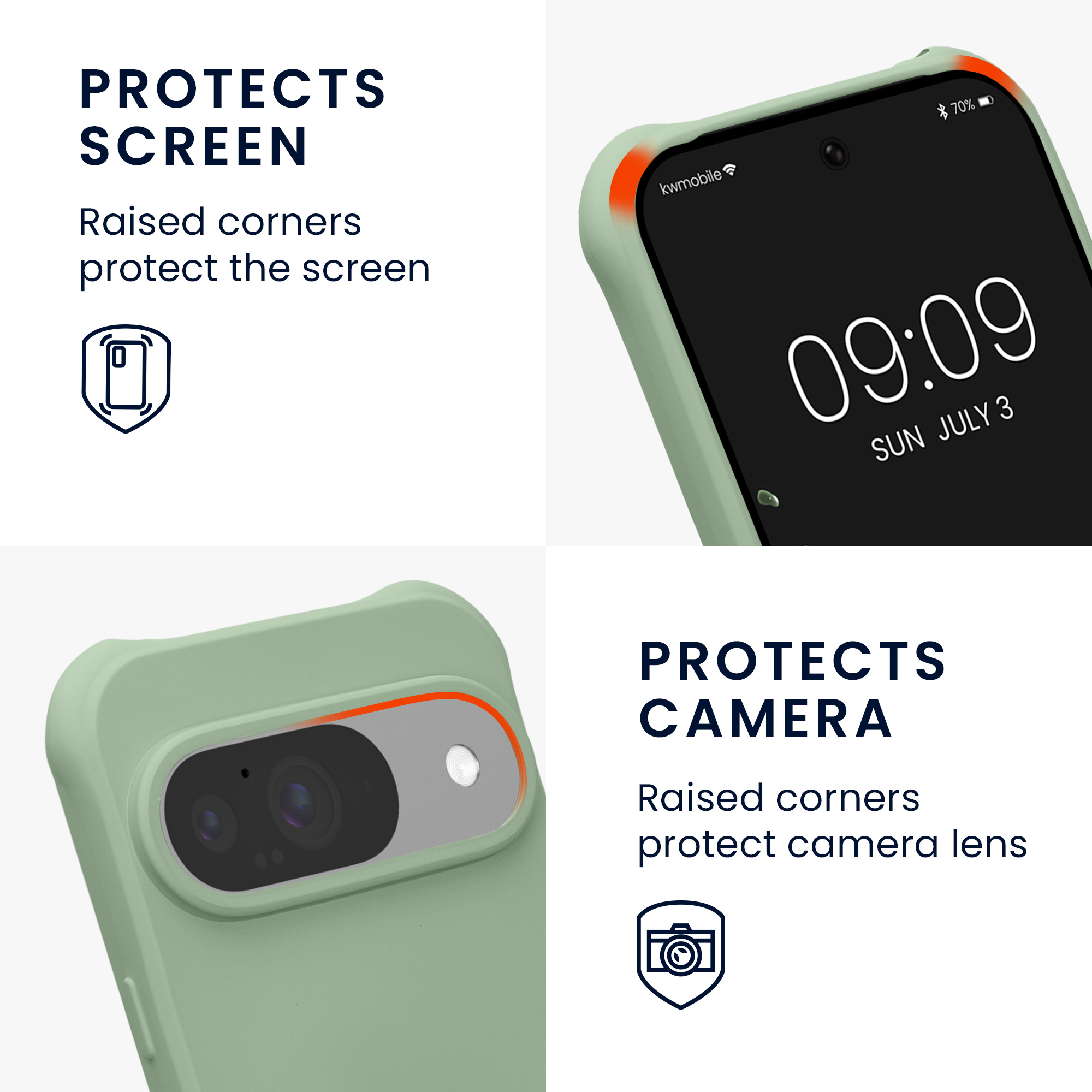 Crossbody kryt kwmobile pro Google Pixel 10 / Pixel 10 Pro - šedozelená