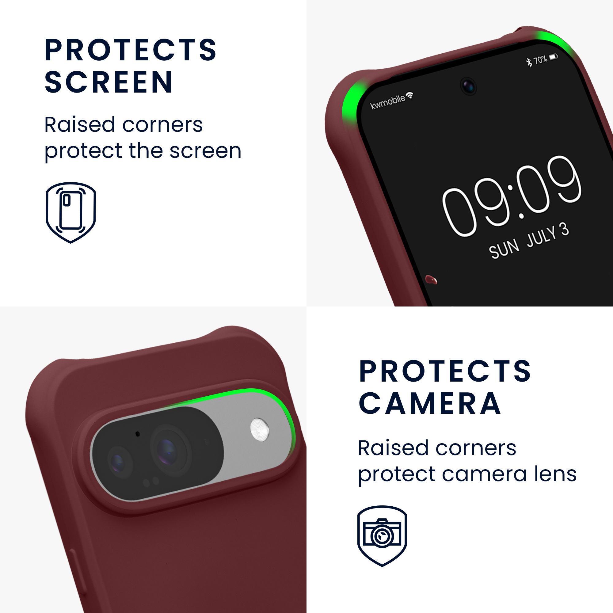 Crossbody pouzdro na mobil Google Pixel 10 / Pixel 10 Pro kwmobile - vínově fialová