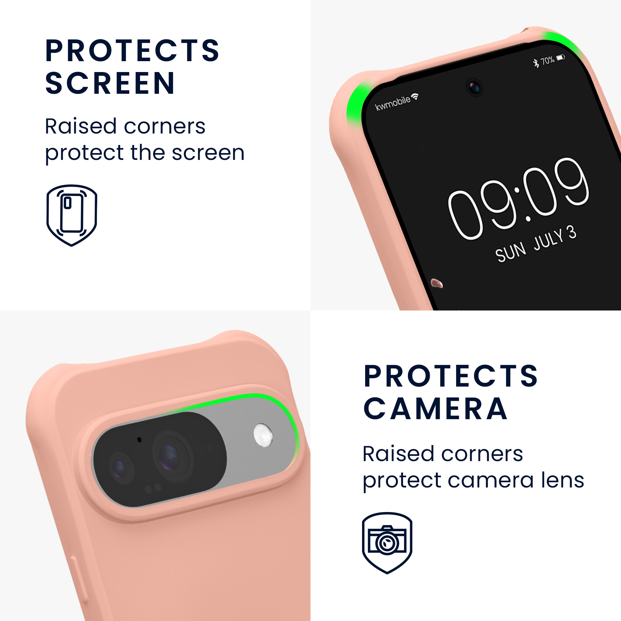 Pouzdro s popruhem (crossbody) pro Google Pixel 10 / Pixel 10 Pro kwmobile silikonové - perleťová