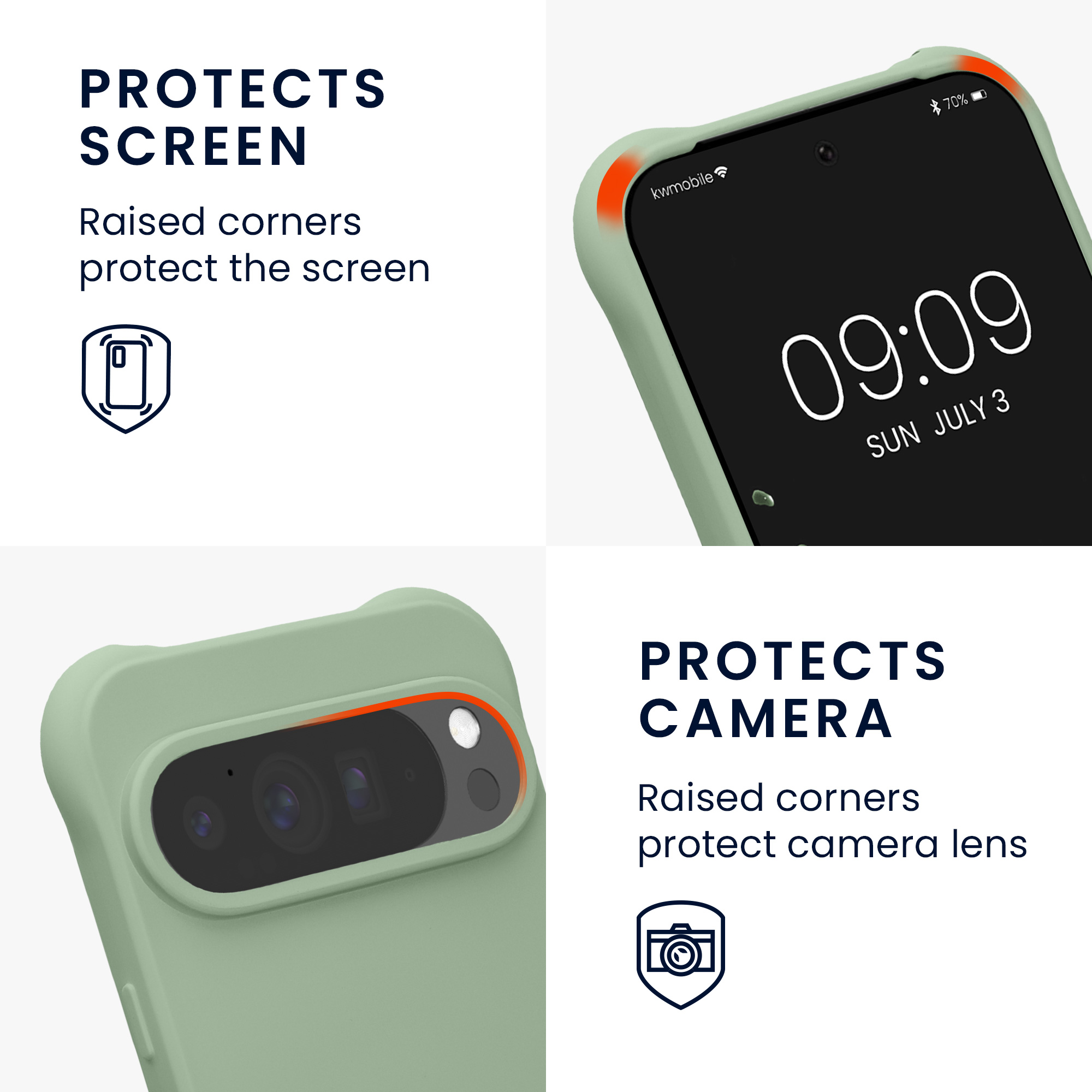 Crossbody kryt kwmobile pro Google Pixel 10 Pro XL - šedozelená