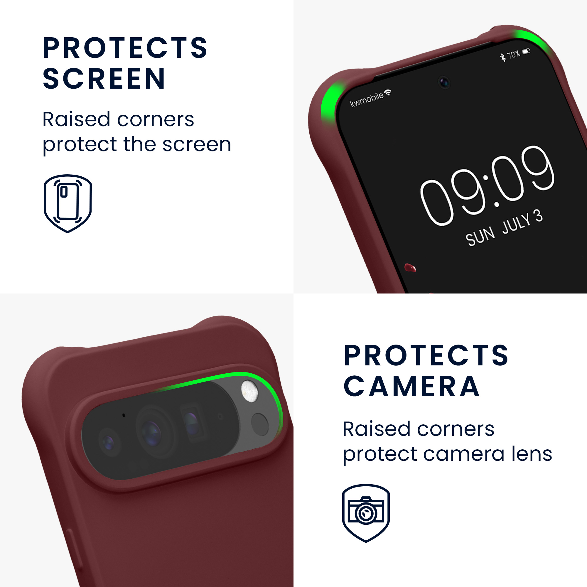 Crossbody kryt kwmobile pro Google Pixel 10 Pro XL - bordó fialová