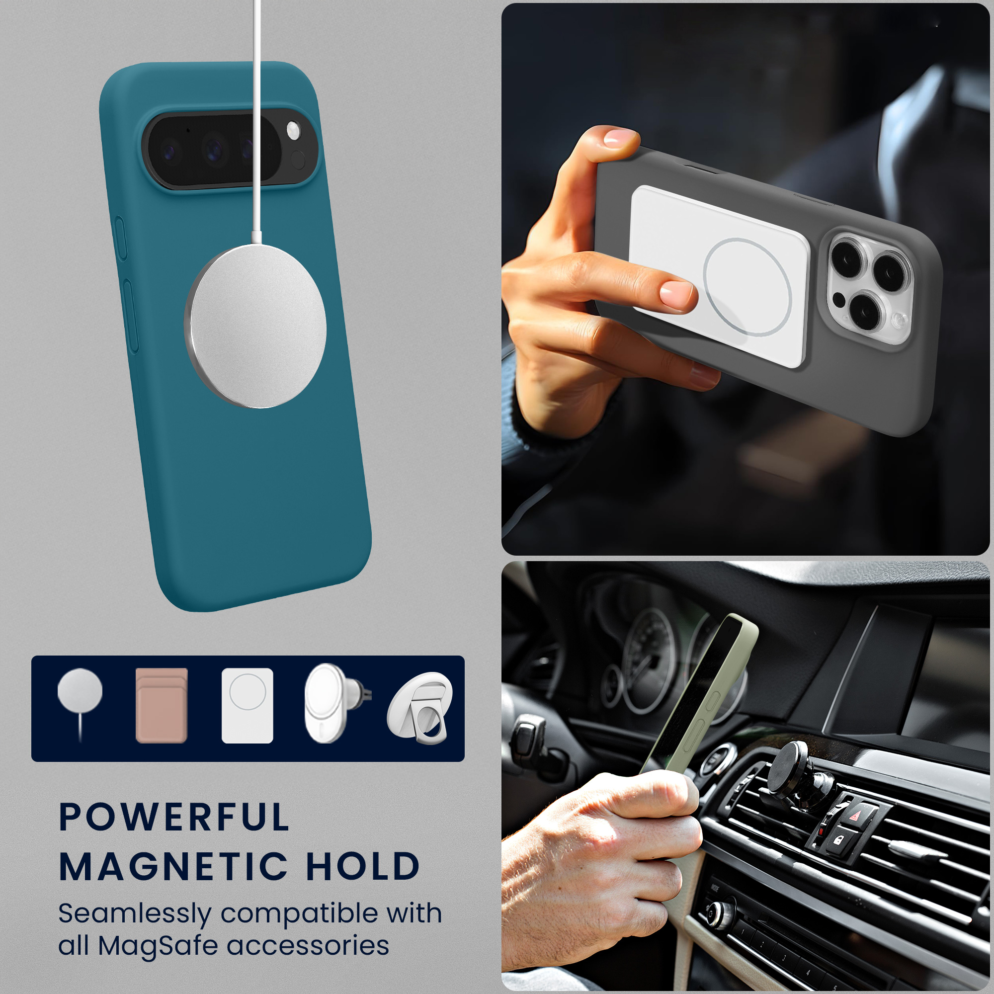 TPU silikonové pouzdro pro Google Pixel 10 / Pixel 10 Pro kwmobile MagSafe - matná petrolejová