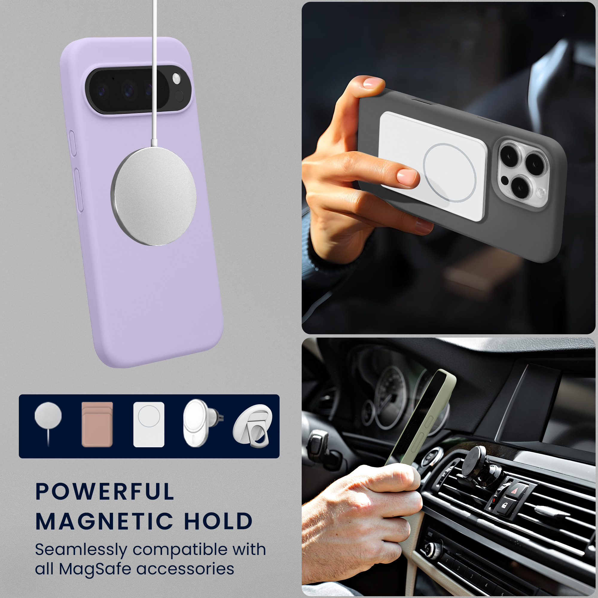 TPU silikonové pouzdro pro Google Pixel 10 / Pixel 10 Pro kwmobile MagSafe - levandulová