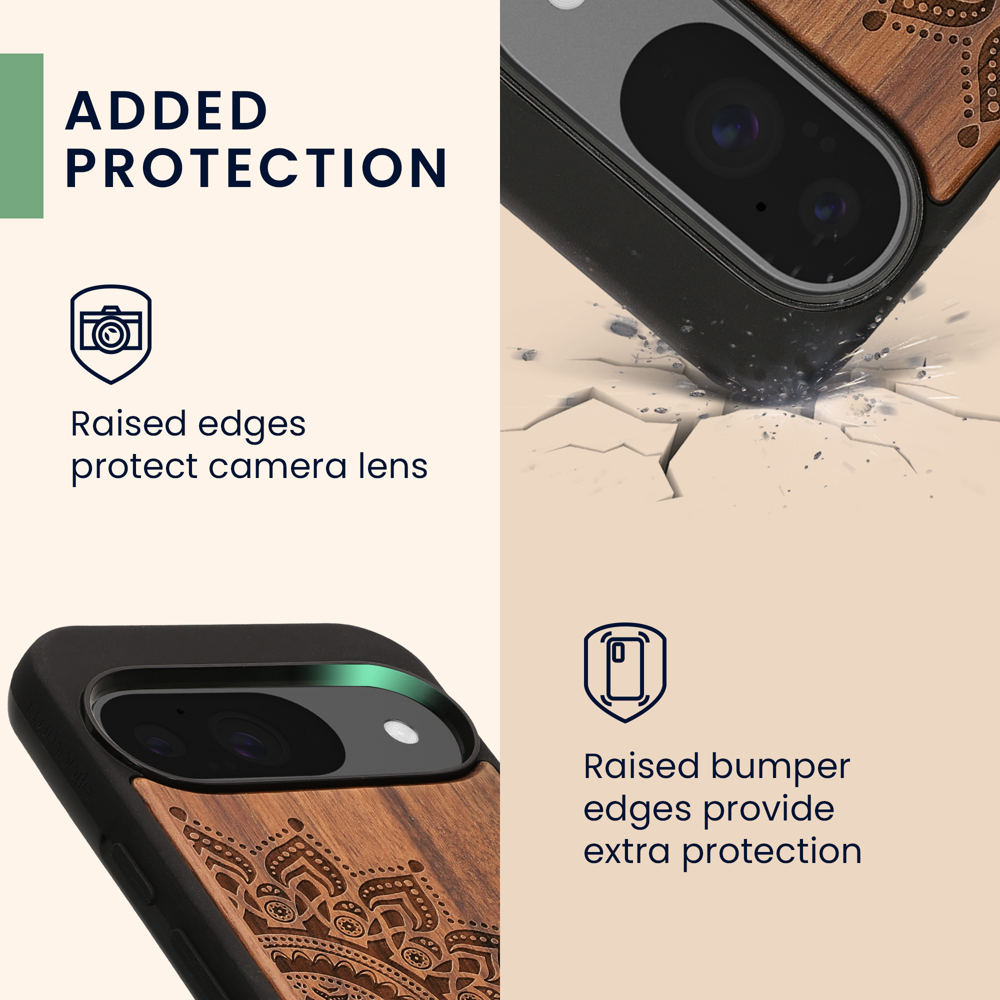 Dřevěný kryt kwmobile pro Google Pixel 10 / Pixel 10 Pro - tmavě hnědá