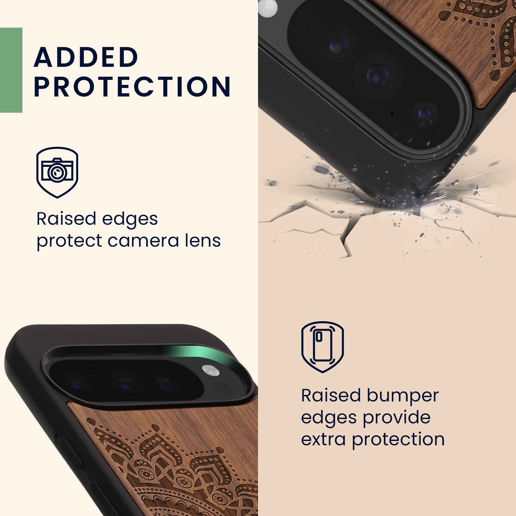 Dřevěný kryt kwmobile pro Google Pixel 10 Pro XL - tmavě hnědá