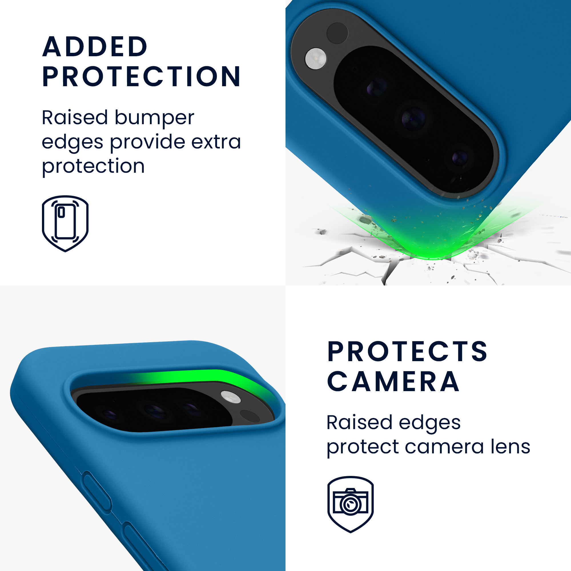 Silikonový kryt kwmobile pro Google Pixel 10 / Pixel 10 Pro - modrá Blue Reef