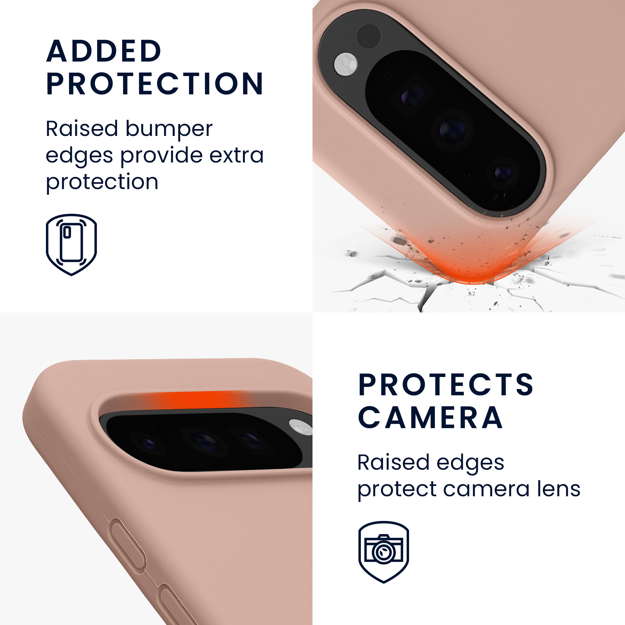 Silikonový kryt kwmobile pro Google Pixel 10 / Pixel 10 Pro - matná starorůžová