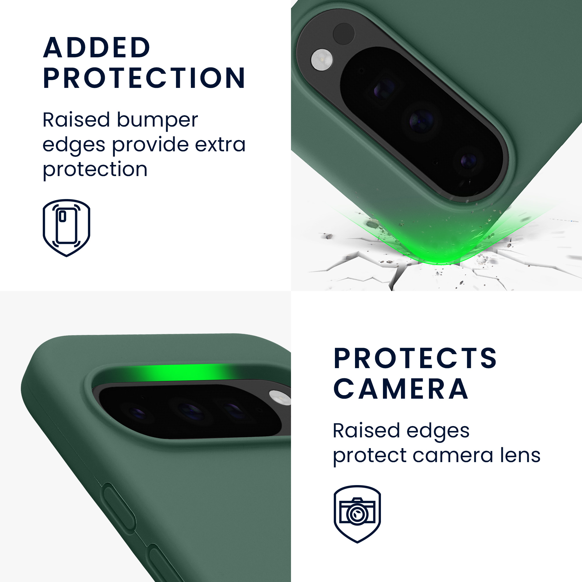 Silikonový kryt kwmobile pro Google Pixel 10 / Pixel 10 Pro - lesní zelená