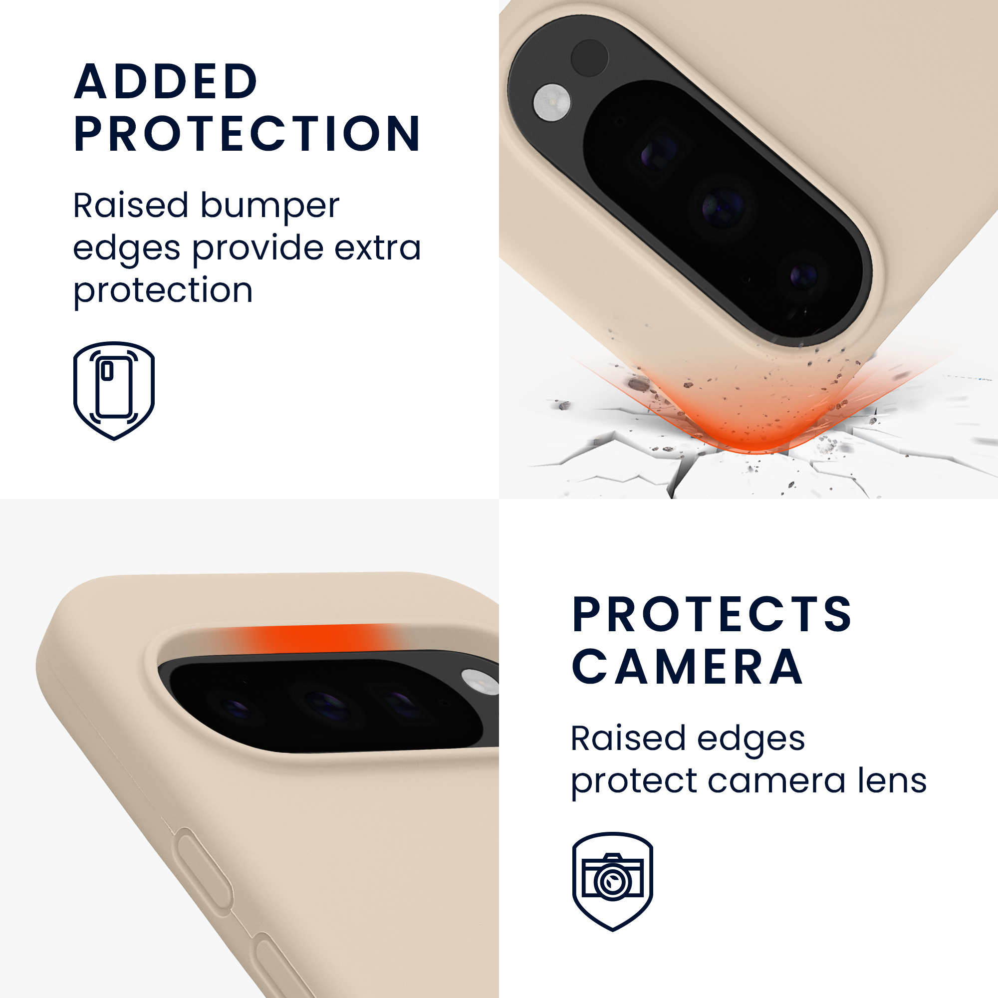 Kryt na mobil Google Pixel 10 / Pixel 10 Pro kwmobile - krémová