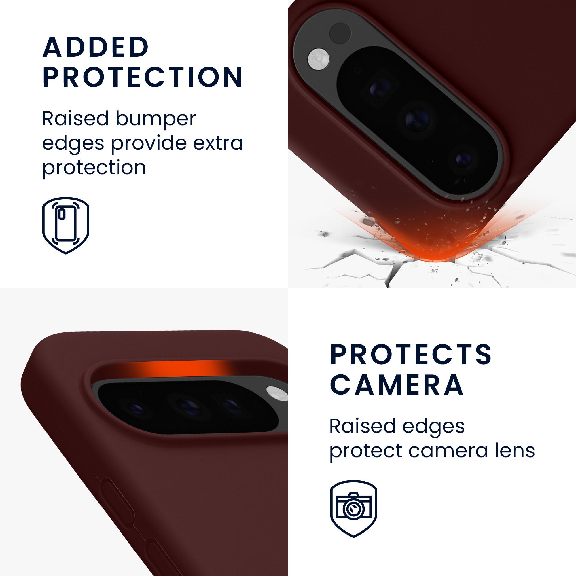 Silikonový kryt pro Google Pixel 10 / Pixel 10 Pro, nárazuvzdorný, pro bezdrátové nabíjení kwmobile ‑ cihlově červená