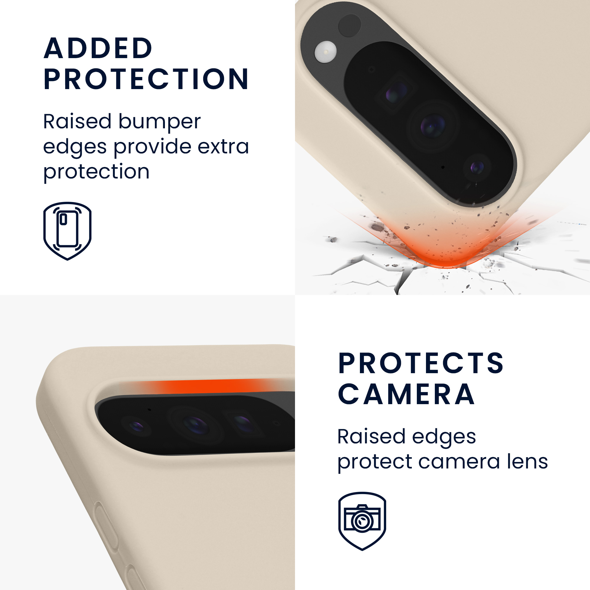 Silikonový kryt kwmobile pro Google Pixel 10 Pro XL - matná krémová