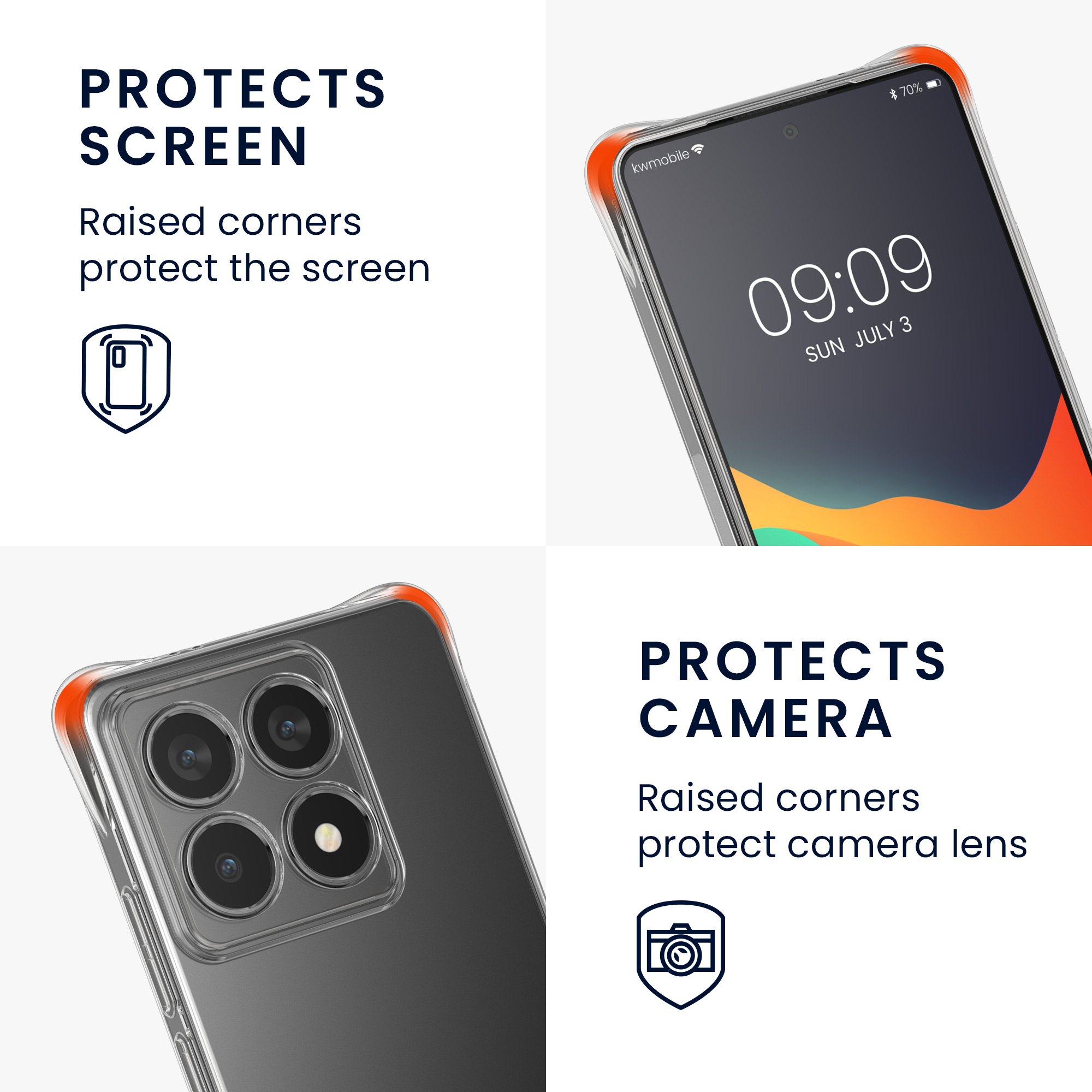 Crossbody kryt na mobil Xiaomi 14T kwmobile transparentní / černá
