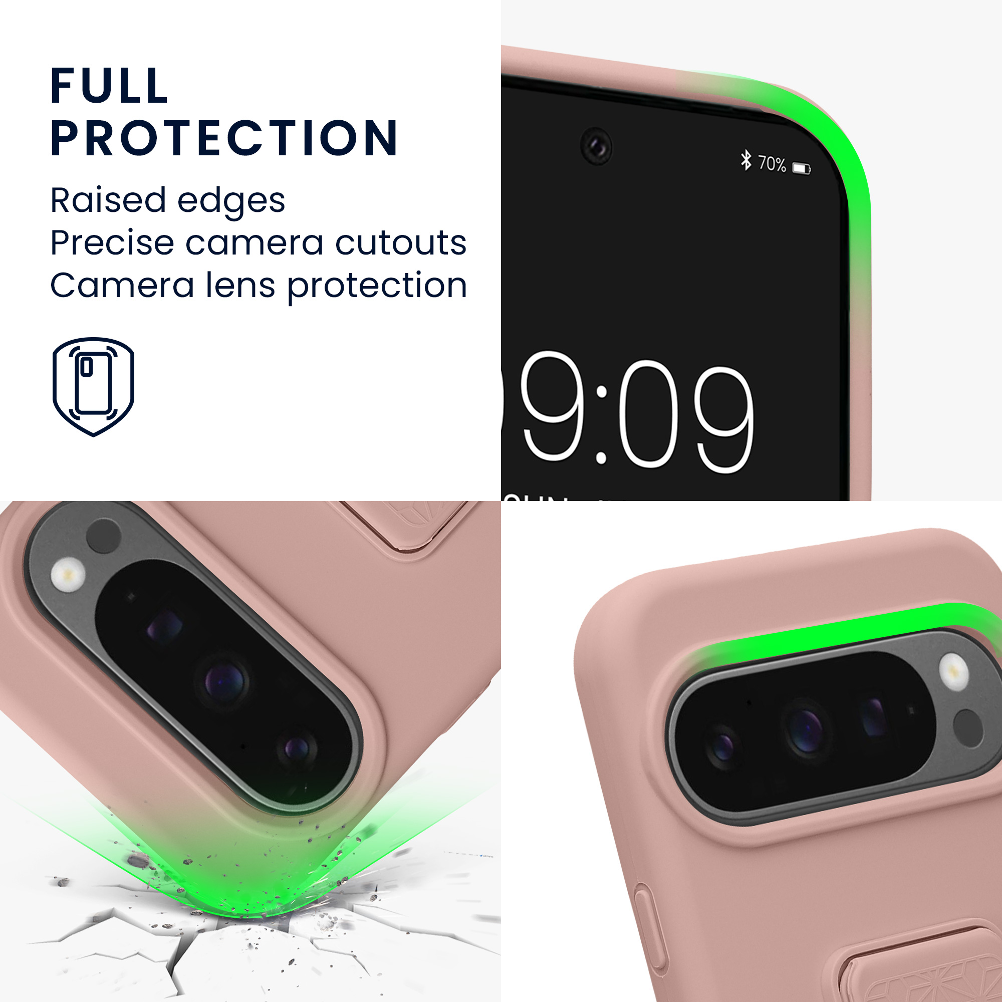 Silikonový kryt kwmobile pro Google Pixel 10 / Pixel 10 Pro - pudrově růžová