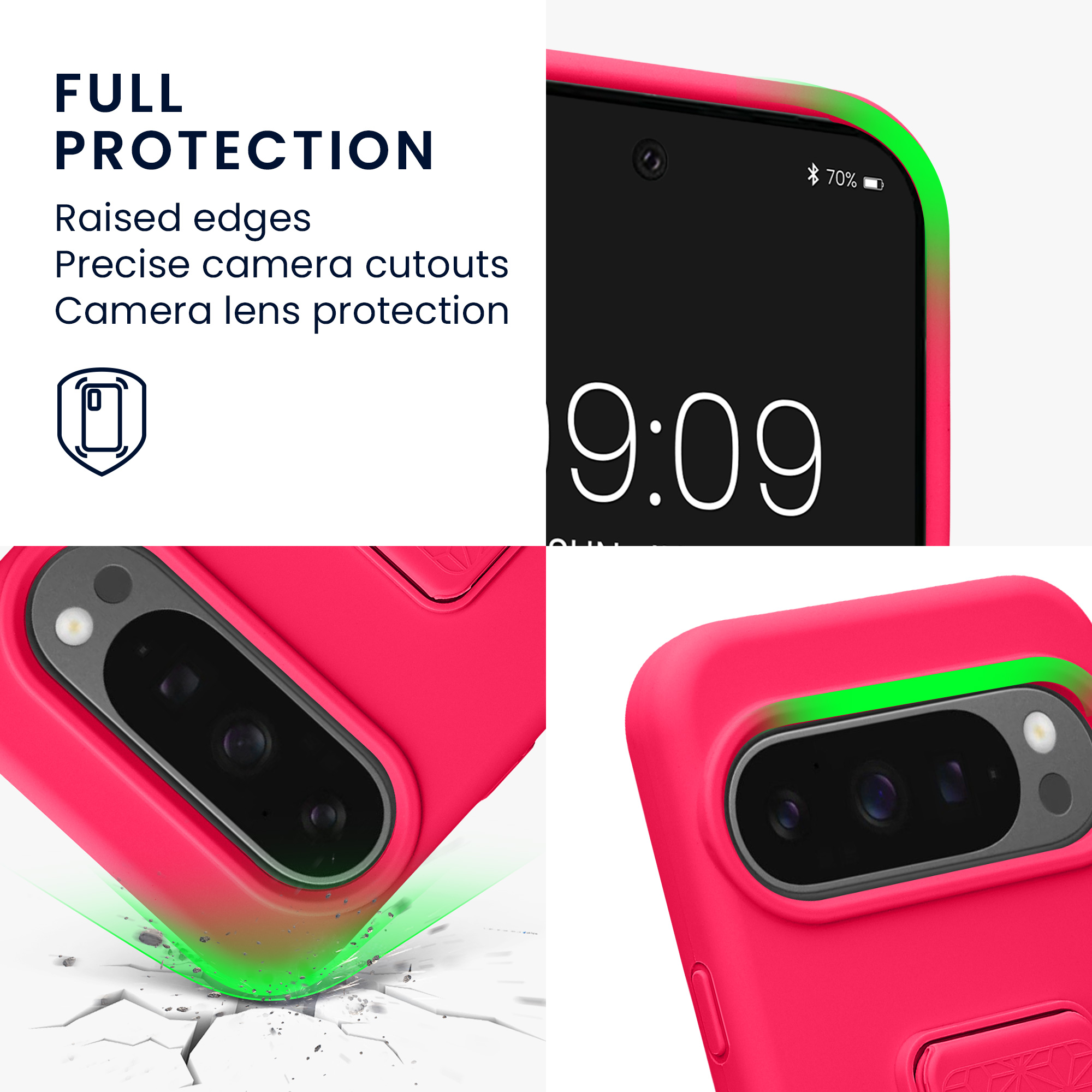 Silikonový kryt kwmobile pro Google Pixel 10 / Pixel 10 Pro - neonově růžová