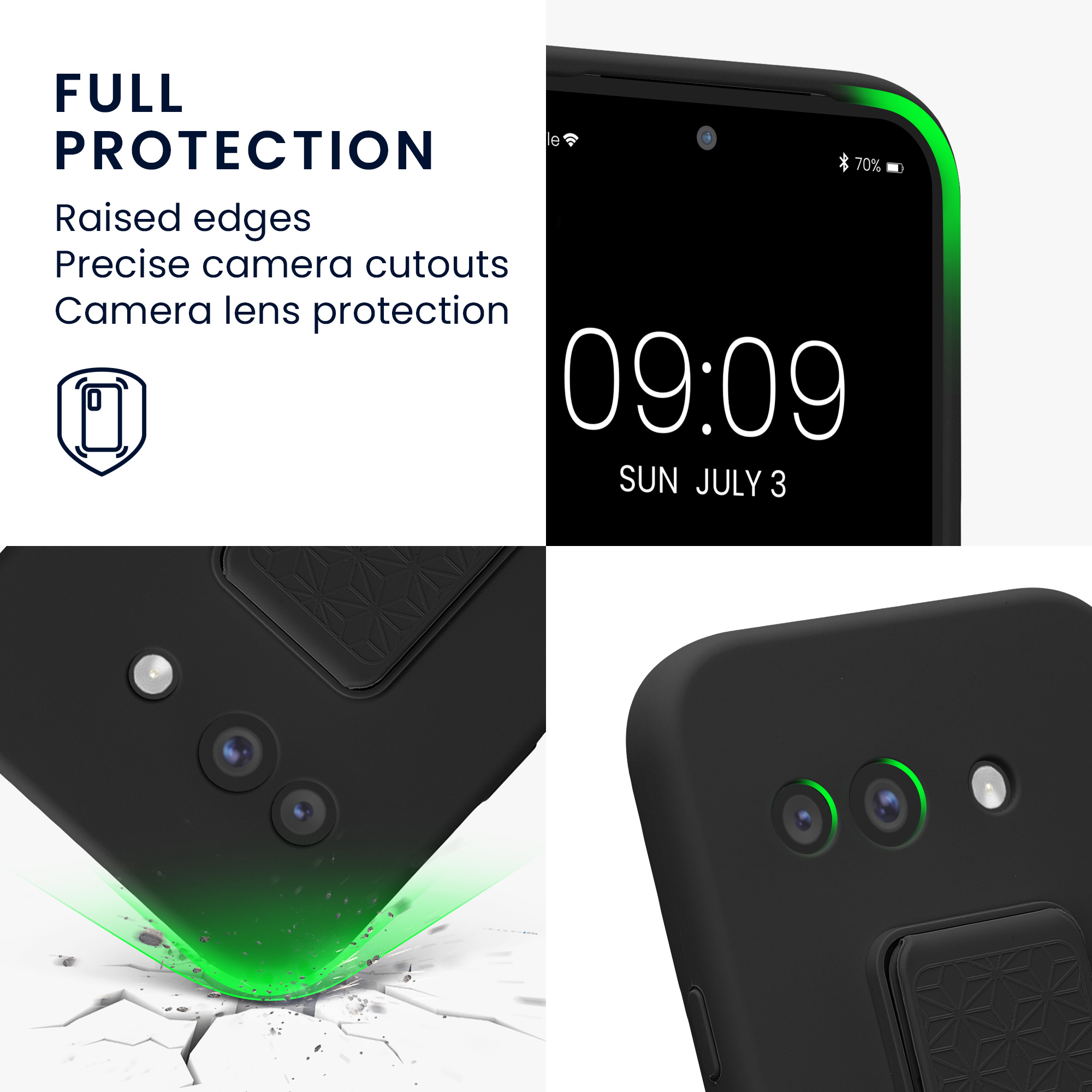 Silikonový kryt kwmobile pro Google Pixel 9a - černá