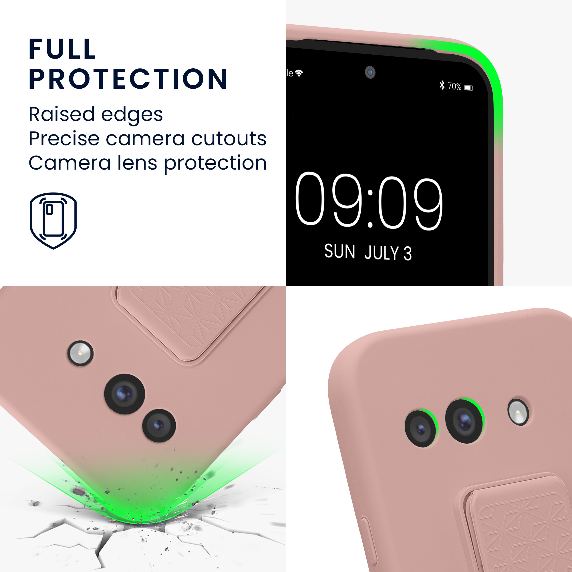 Silikonový kryt kwmobile pro Google Pixel 9a - pudrově růžová
