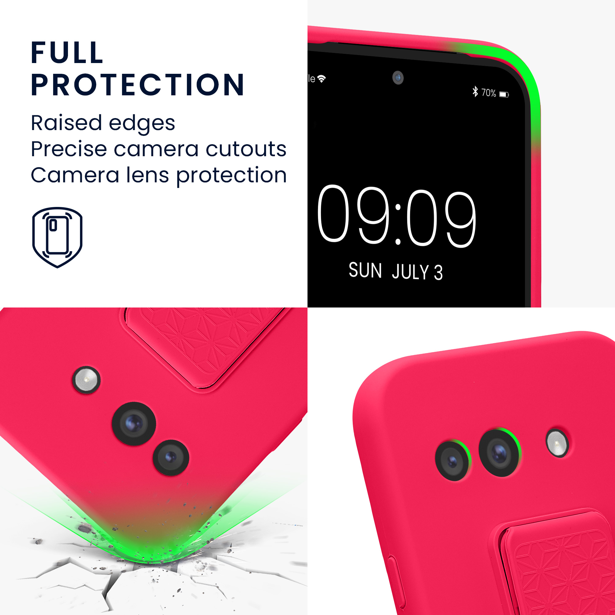 Silikonový kryt kwmobile pro Google Pixel 9a - neonově růžová